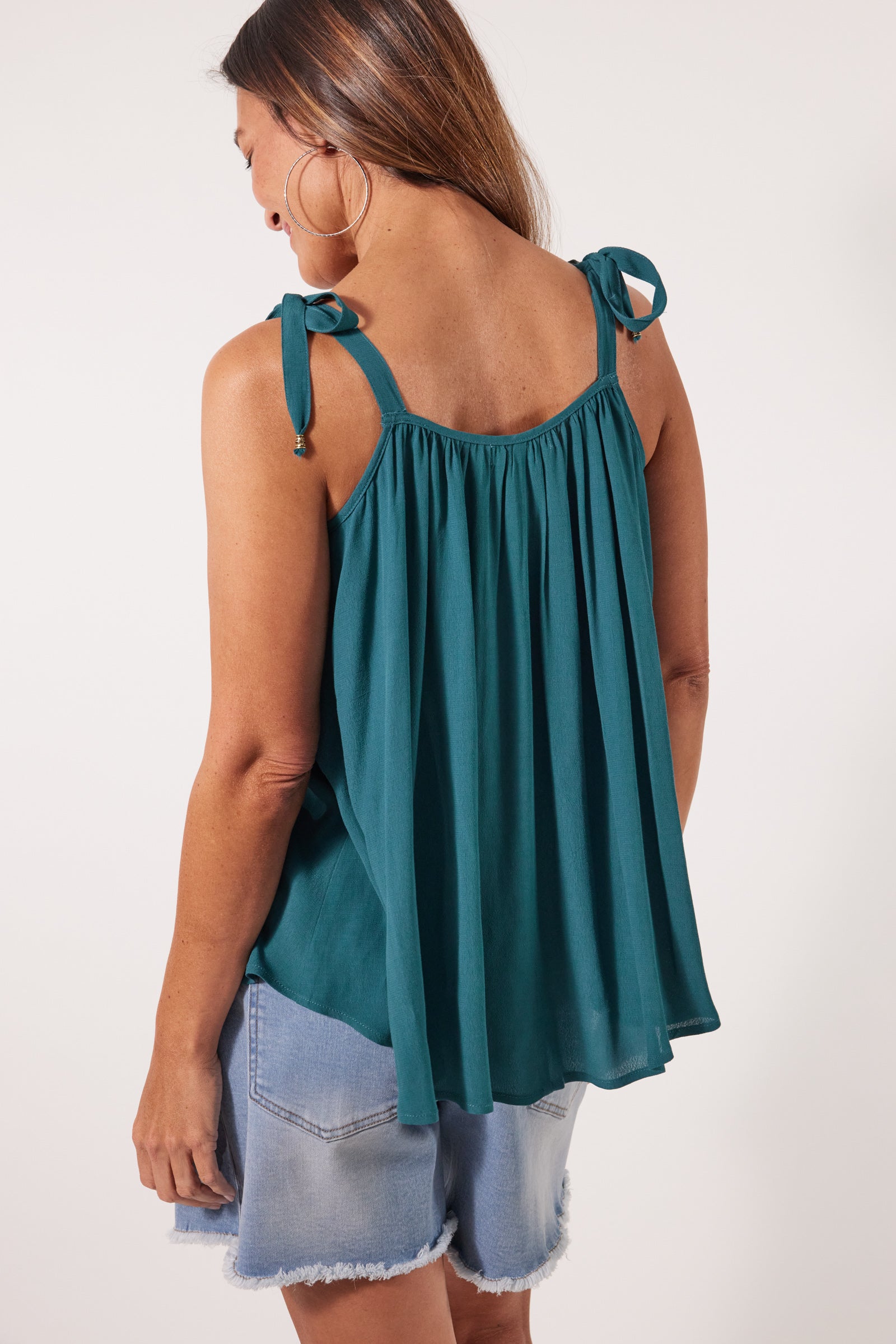 Botanical Tank - Teal - Isle of Mine Clothing - Top Strappy