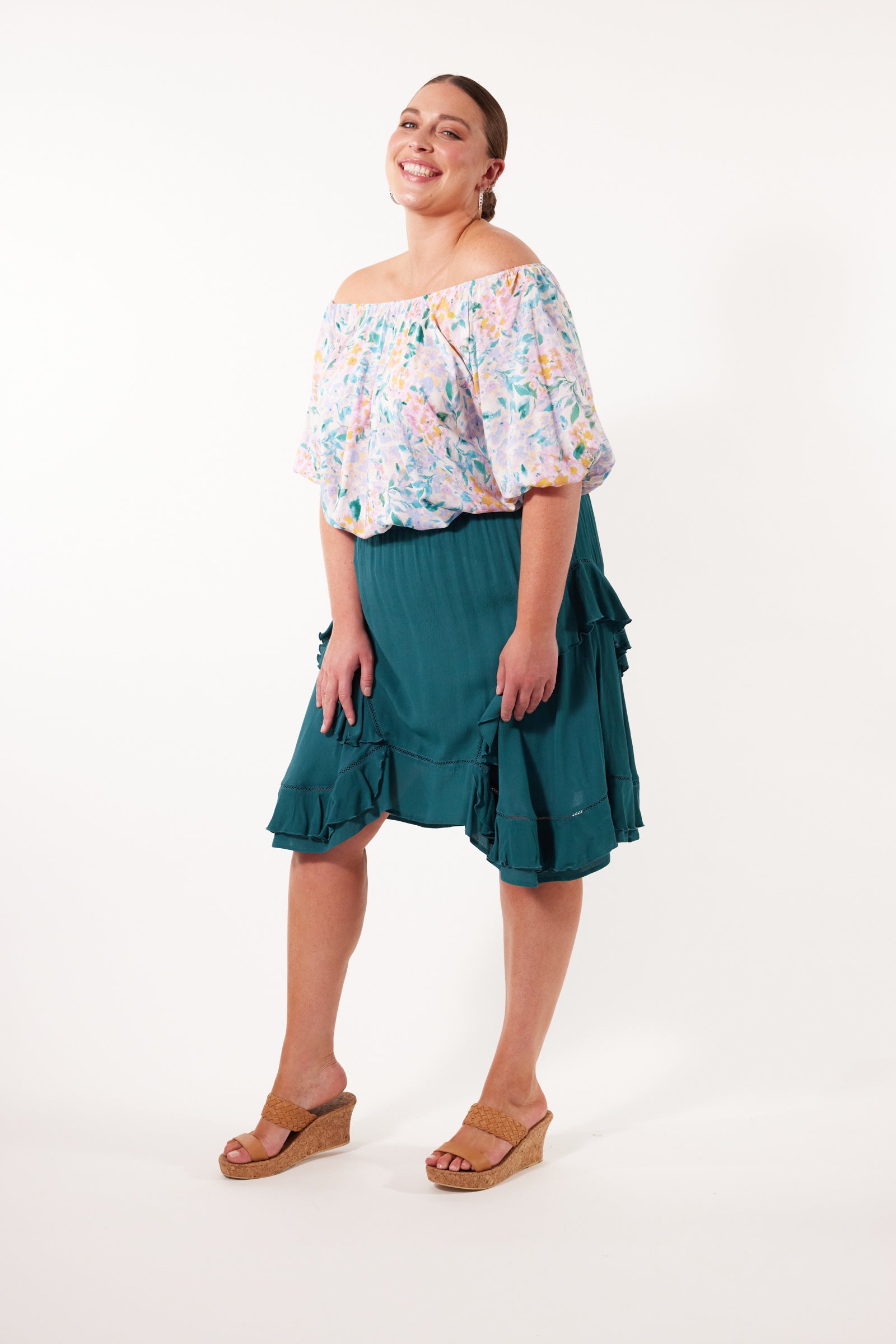 Botanical Relax Top - Salt Hydrangea - Isle of Mine Clothing - Top S/S One Size