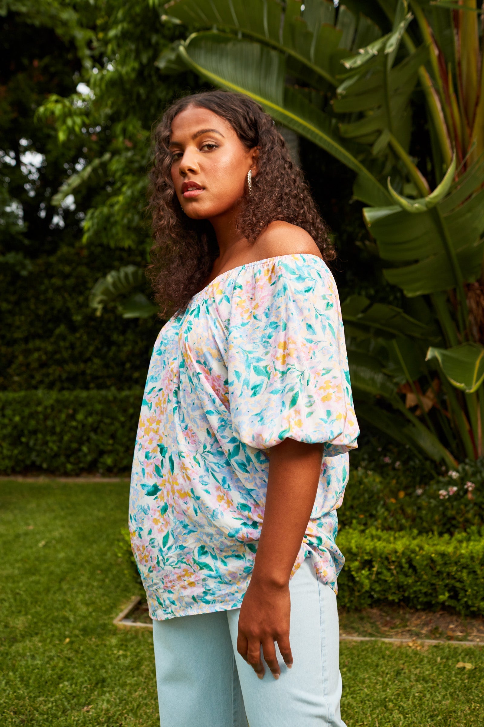 Botanical Relax Top - Salt Hydrangea - Isle of Mine Clothing - Top S/S One Size
