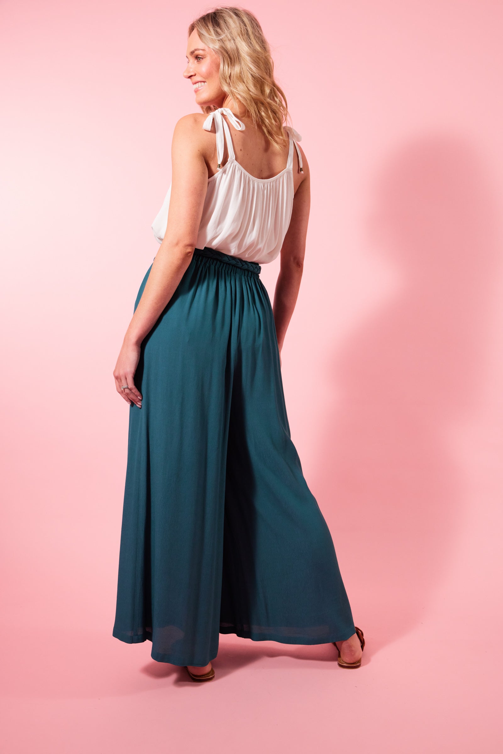 Botanical Pant - Teal - Isle of Mine Clothing - Pant Relaxed