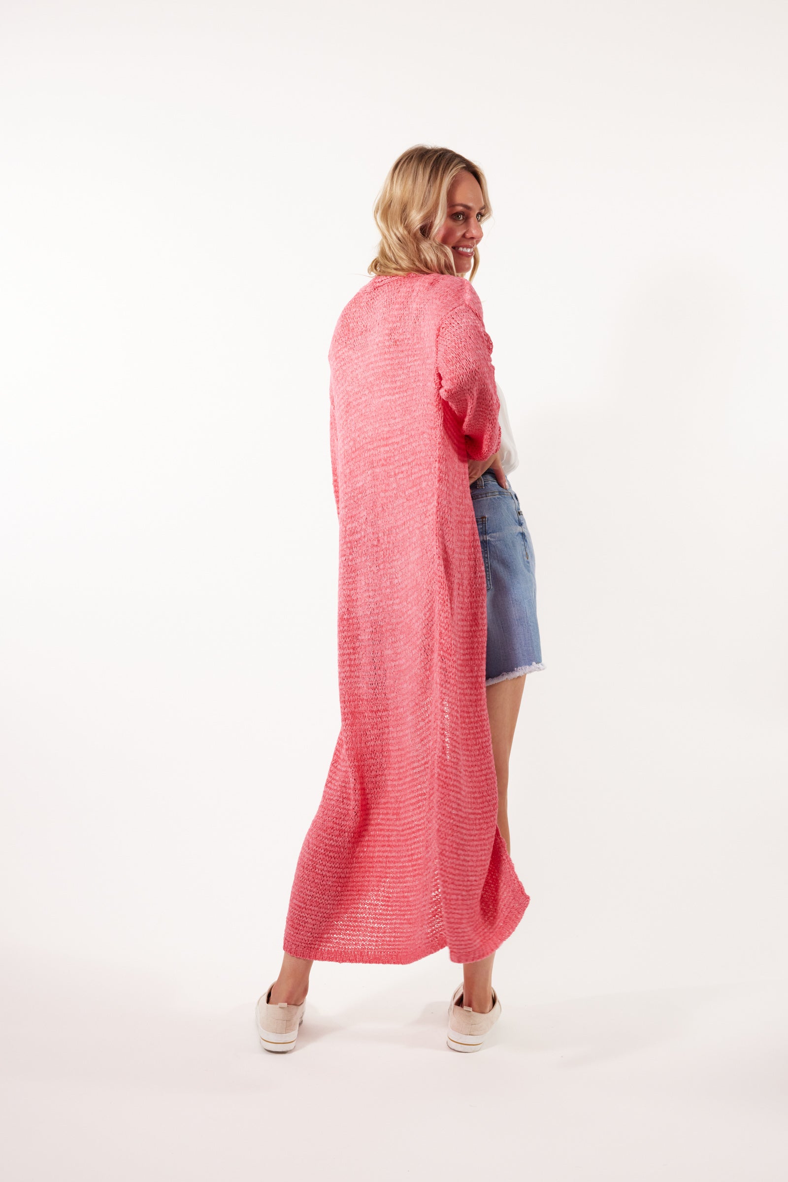 Marquee Cardigan - Camelia - Isle of Mine Clothing - Knit Cardigan Long