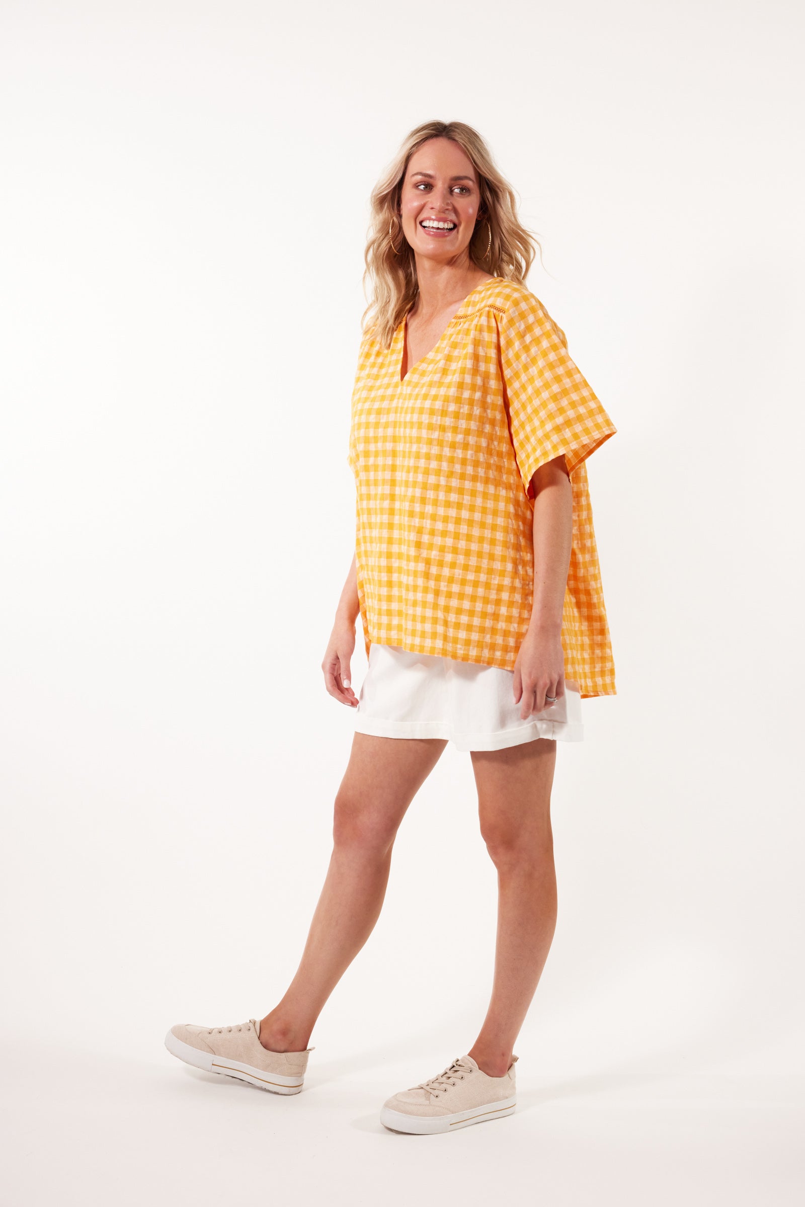 Alfresco Top - Sunrise - Isle of Mine Clothing - Top S/S Linen One Size