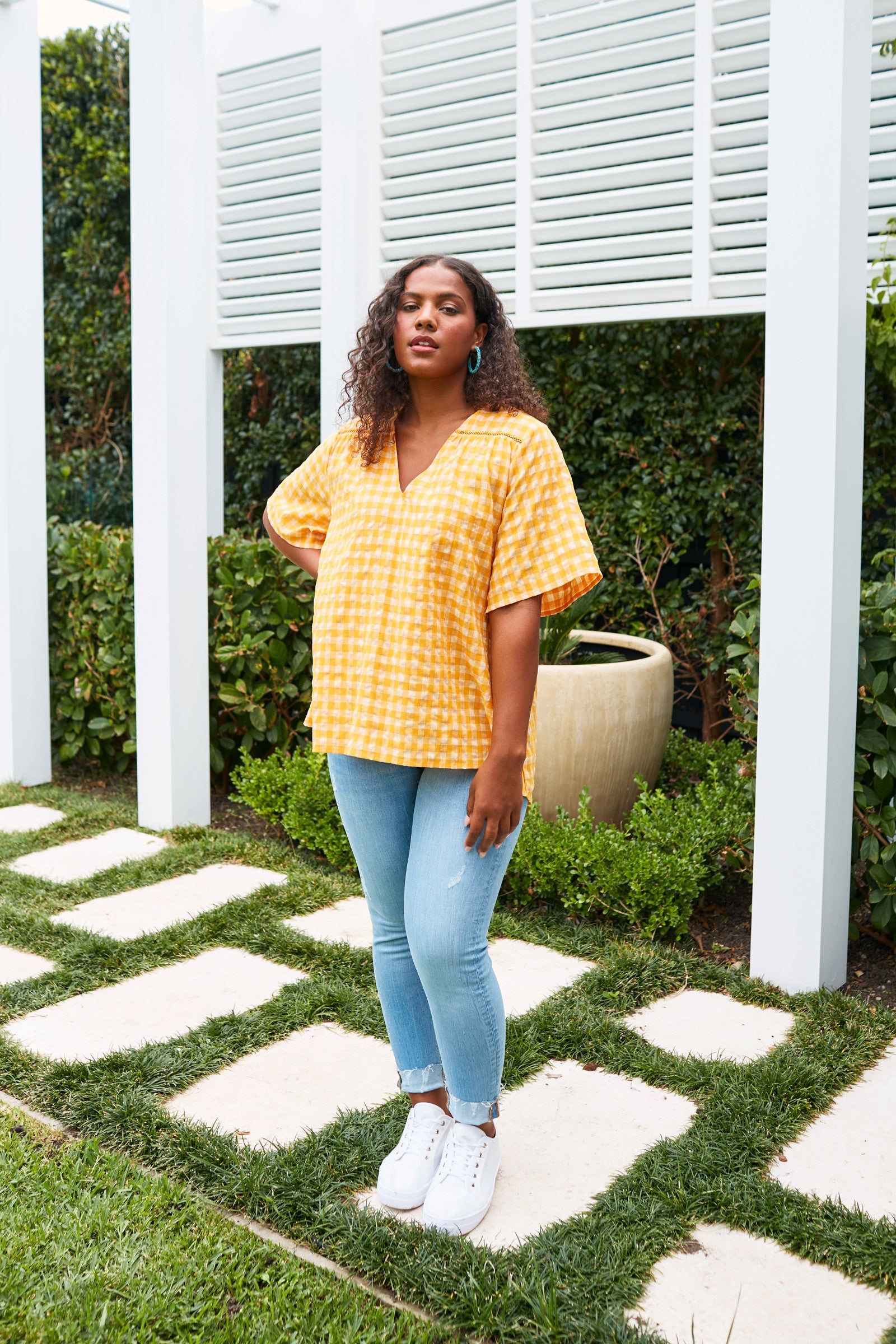 Alfresco Top - Sunrise - Isle of Mine Clothing - Top S/S Linen One Size