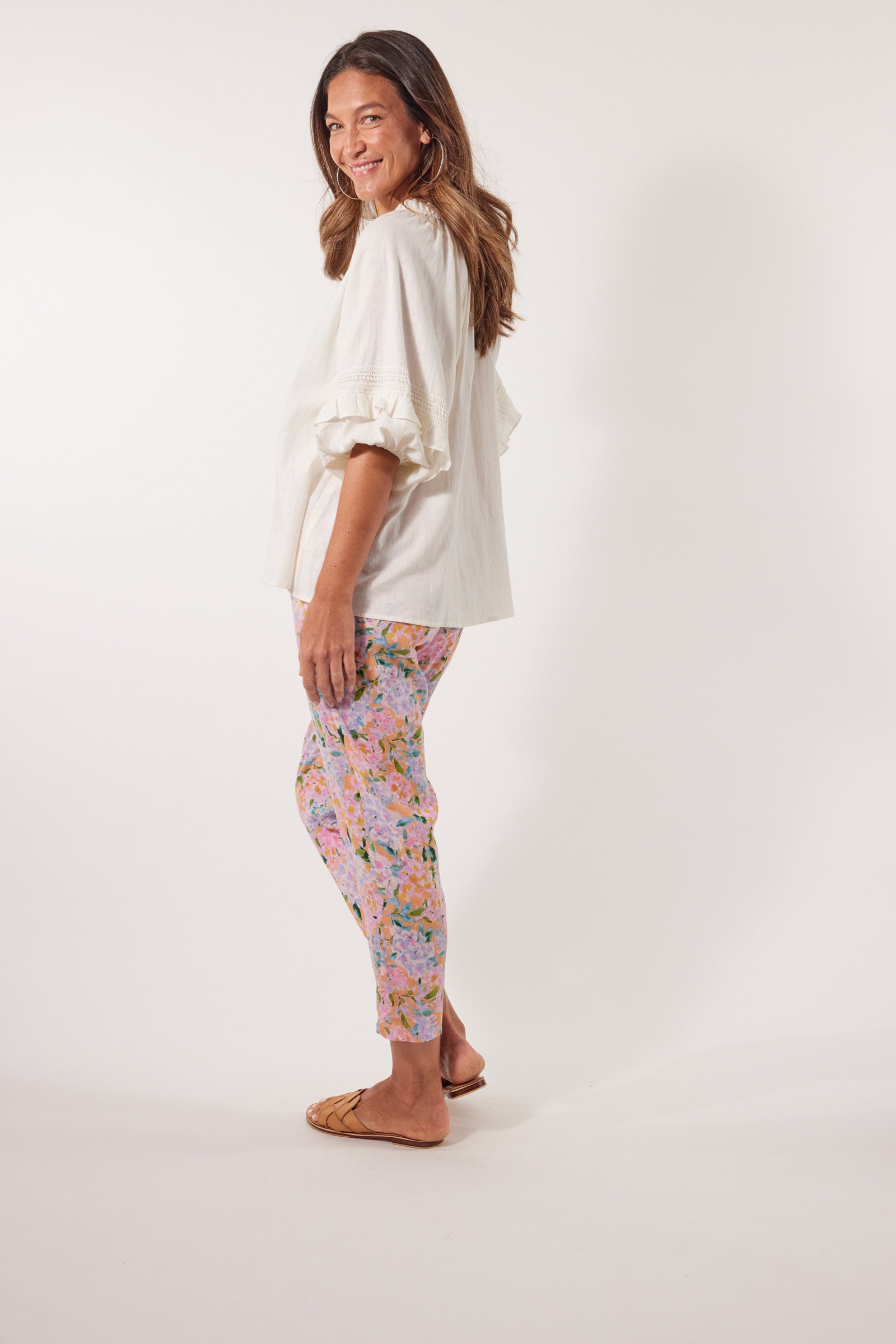 Flora Lace Top - Lotus - Isle of Mine Clothing - Top L/S Linen