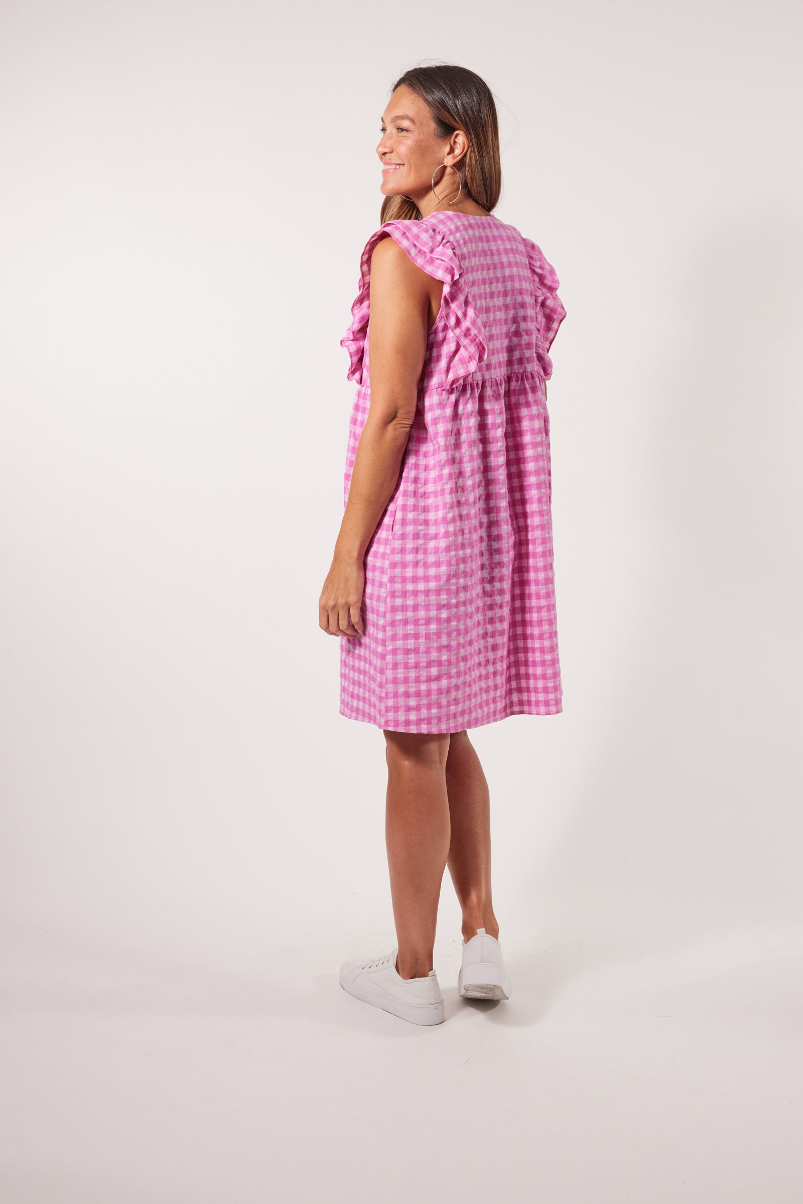 Alfresco Frill Dress - Carnival - Isle of Mine Clothing - Dress Mid Linen