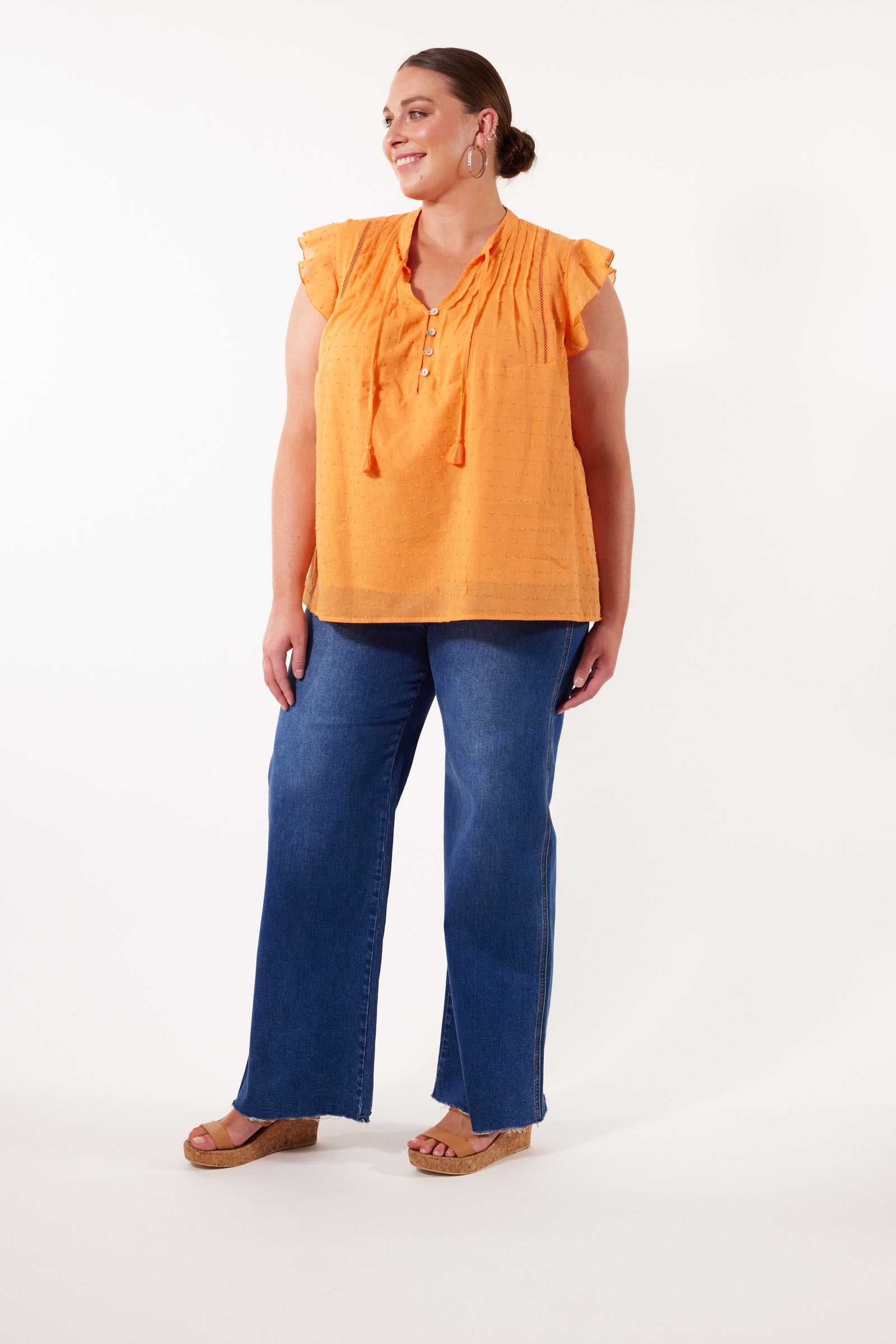 Soiree Top - Tangelo - Isle of Mine Clothing - Top Cap Sleeve