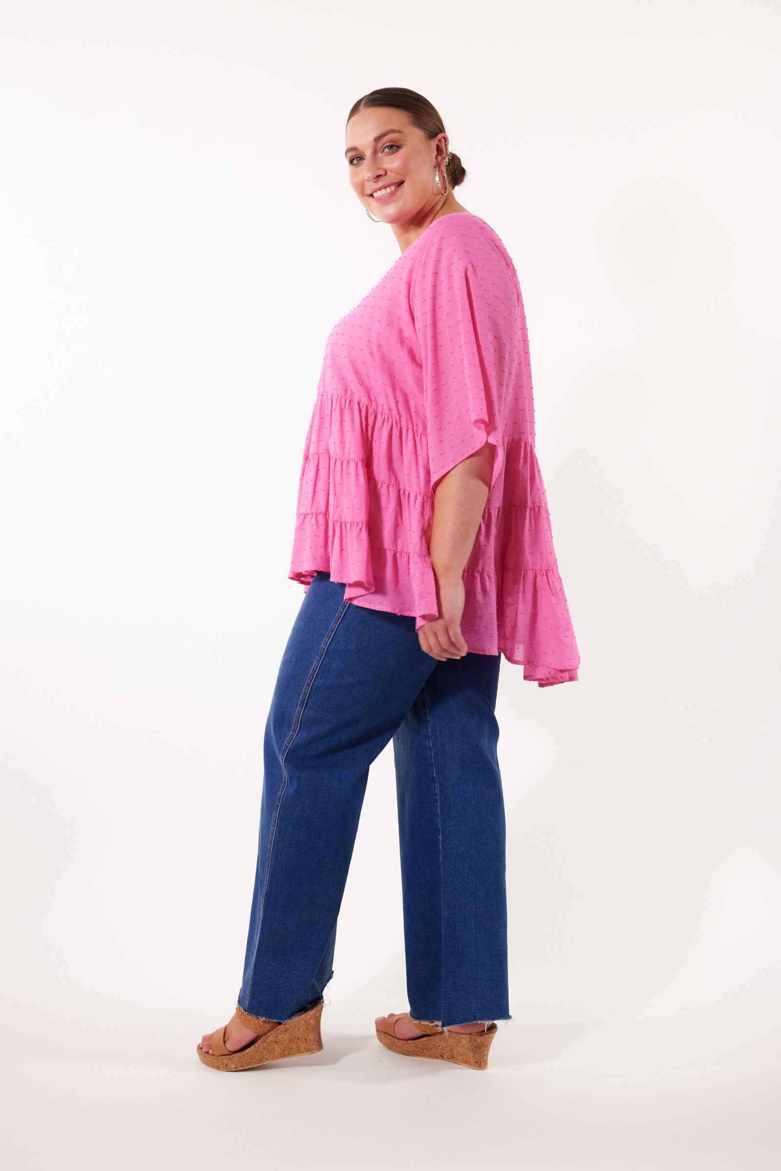 Soiree Relax Top - Camelia - Isle of Mine Clothing - Top 3/4 Sleeve One Size