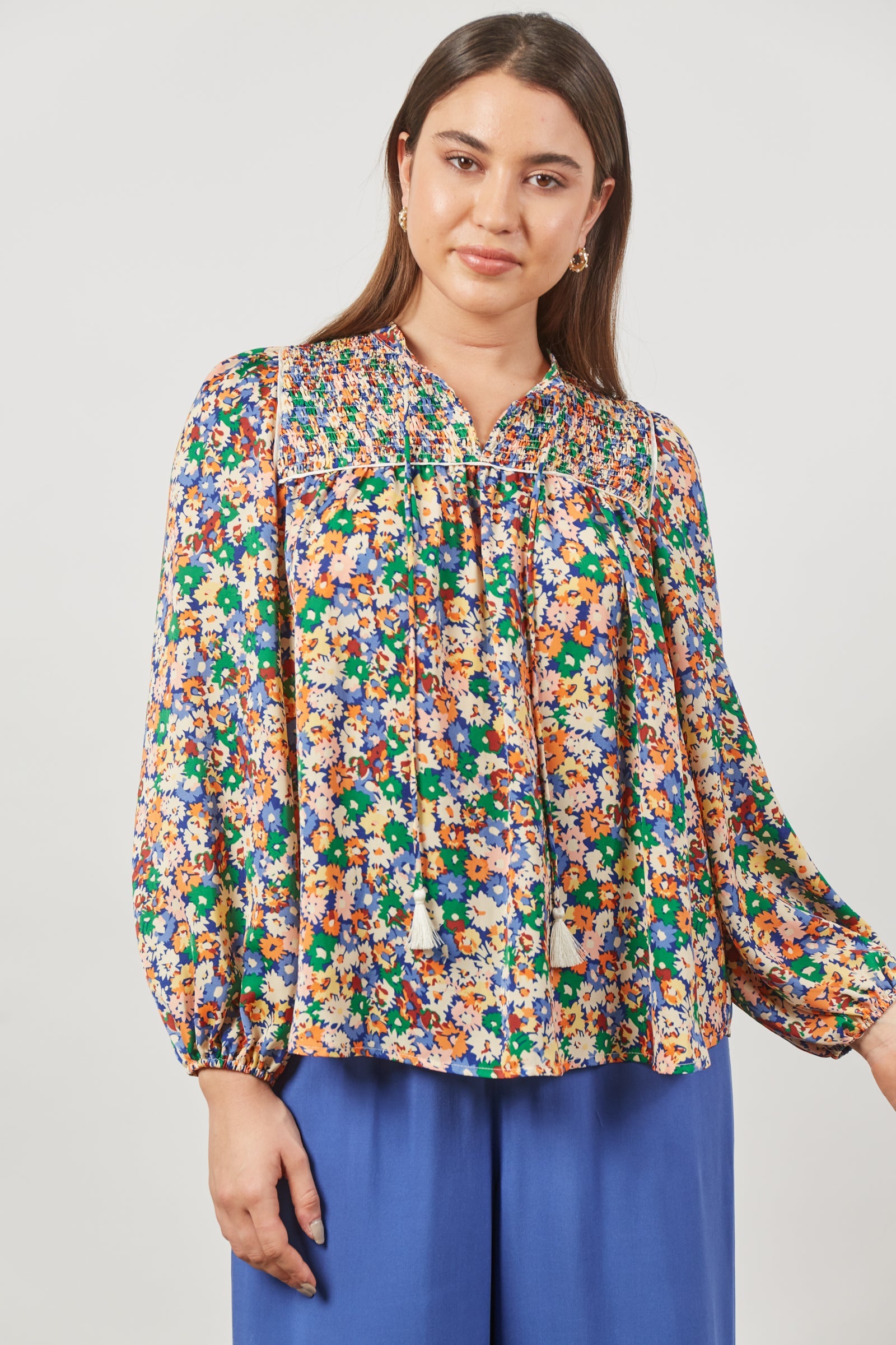 Romance Blouse - Meadow Bloom - Isle of Mine Clothing - Top 3/4 Sleeve