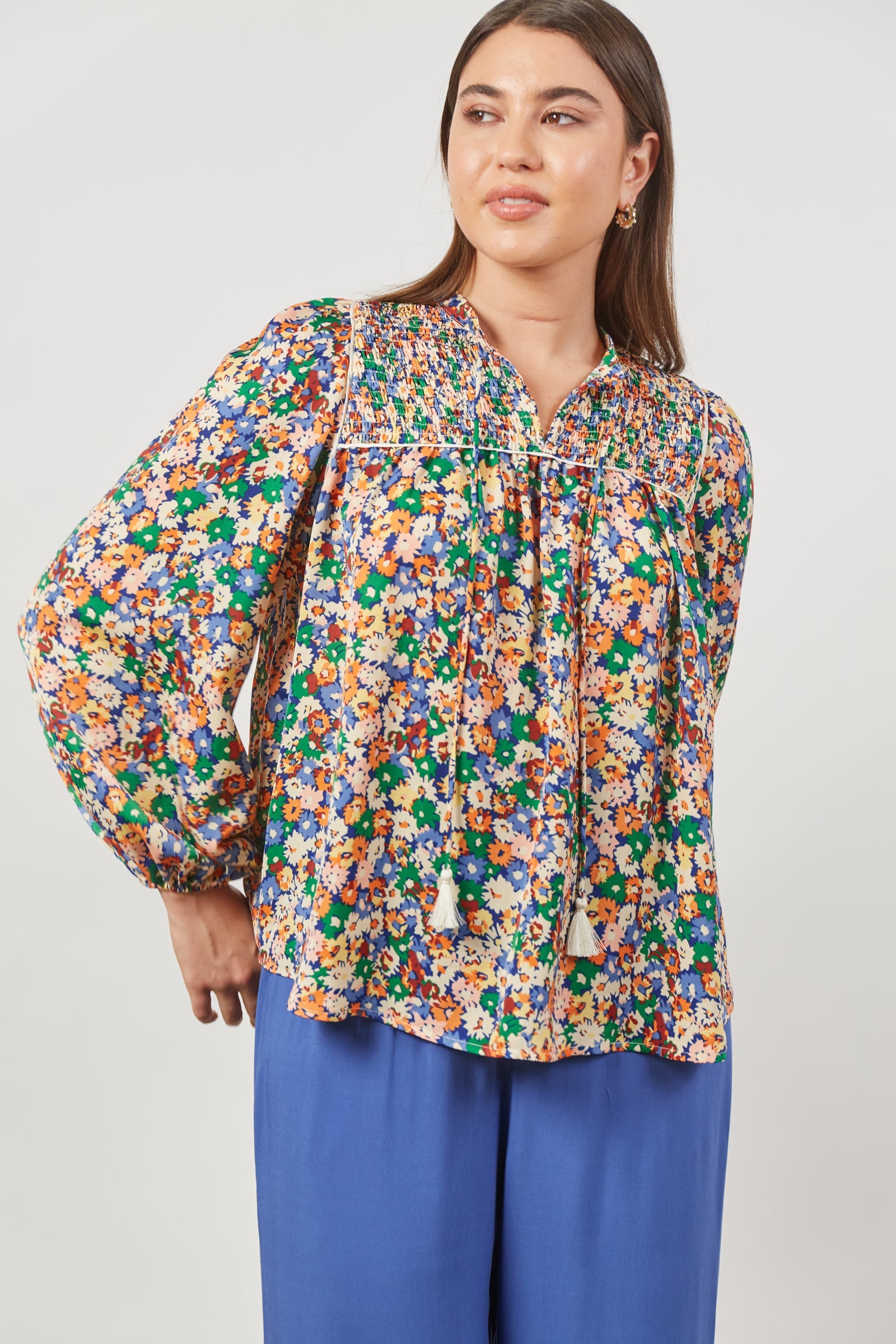 Romance Blouse - Meadow Bloom - Isle of Mine Clothing - Top 3/4 Sleeve