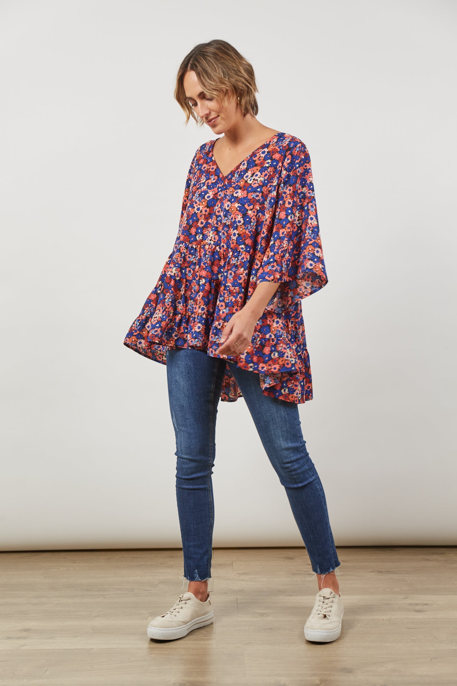 Romance Relax Top - Azure Bloom - Isle of Mine Clothing - Top L/S One Size