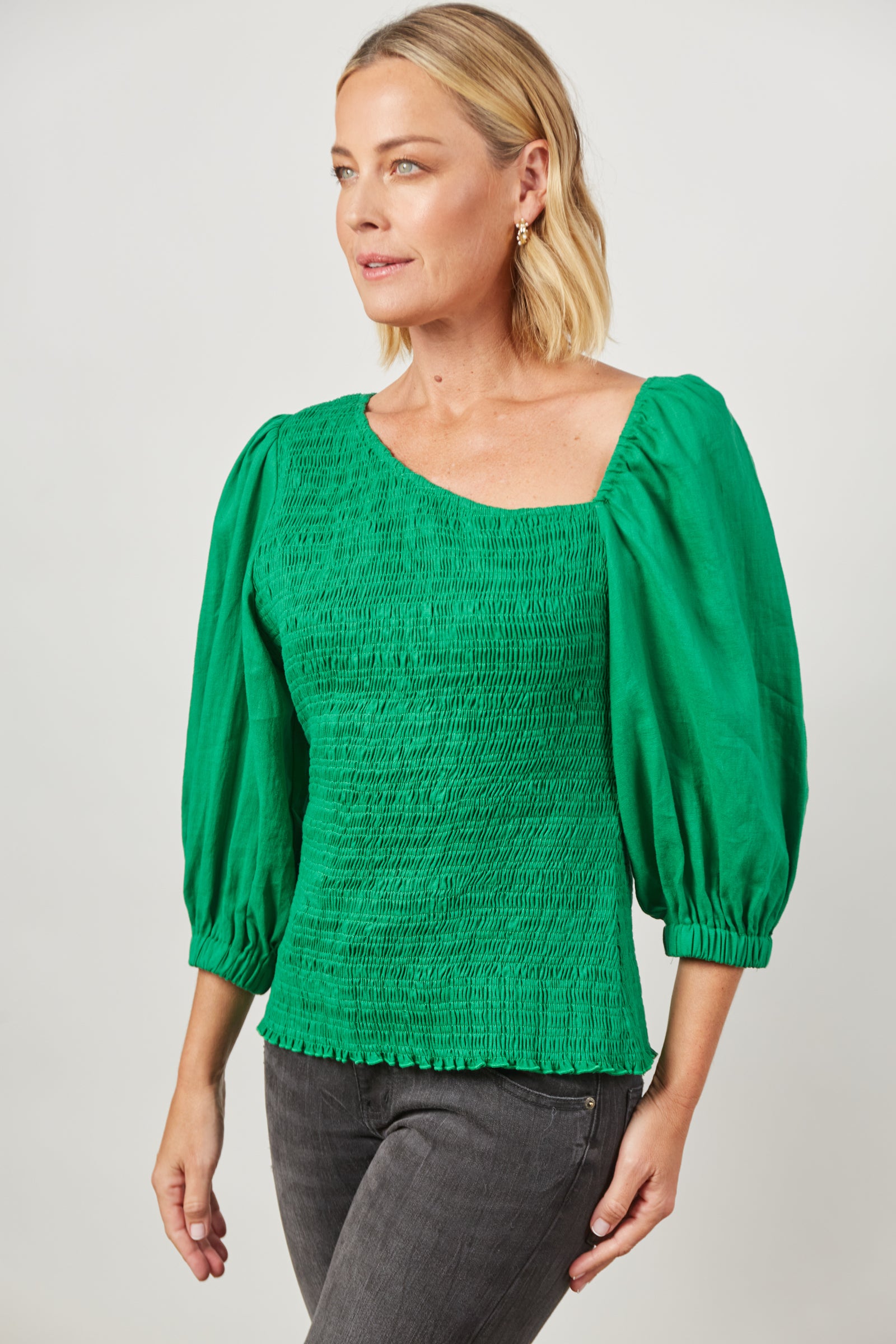 Panorama Shirred Top - Meadow