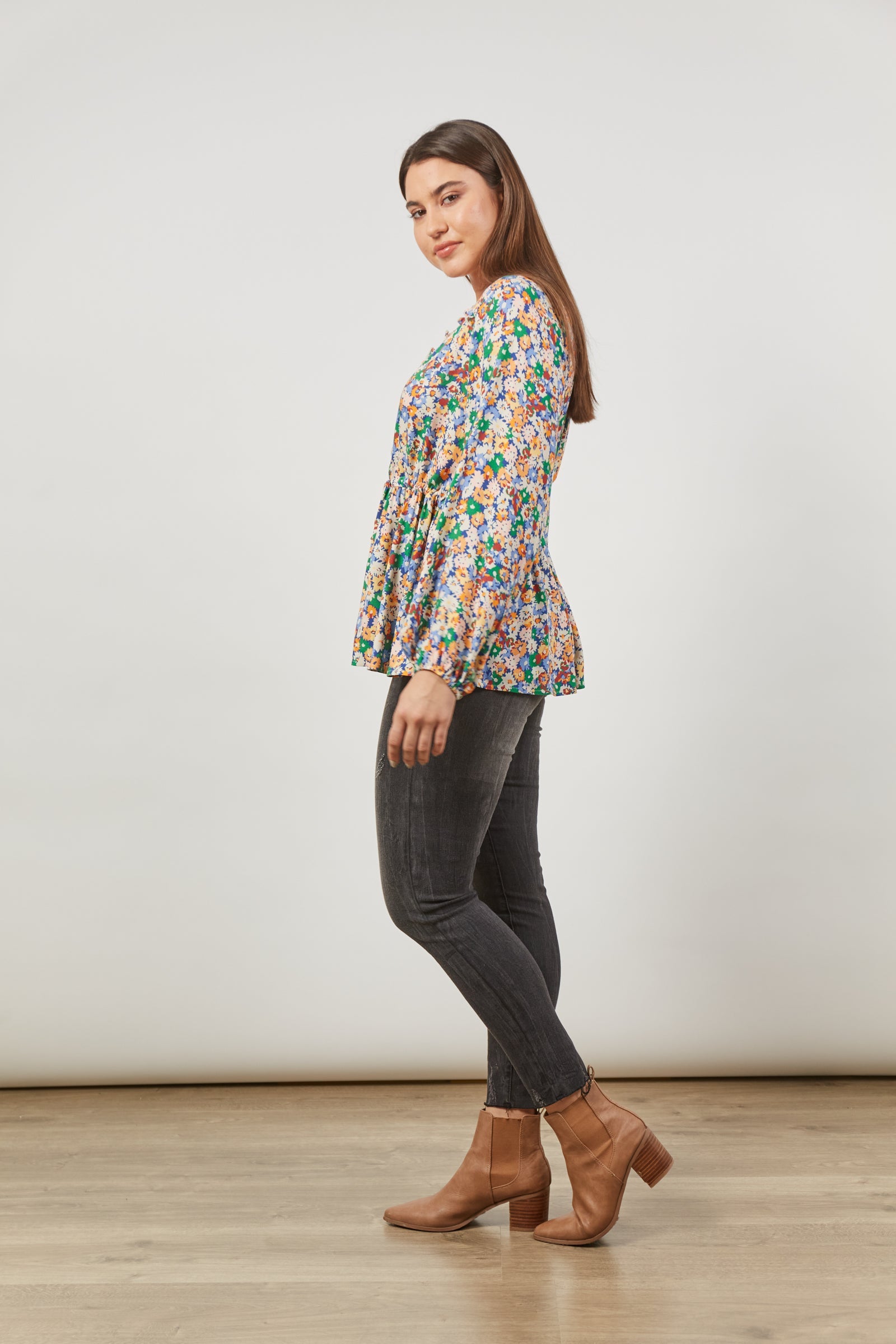 Euphoria Tie Top - Meadow Bloom - Isle of Mine Clothing - Top L/S Dressy