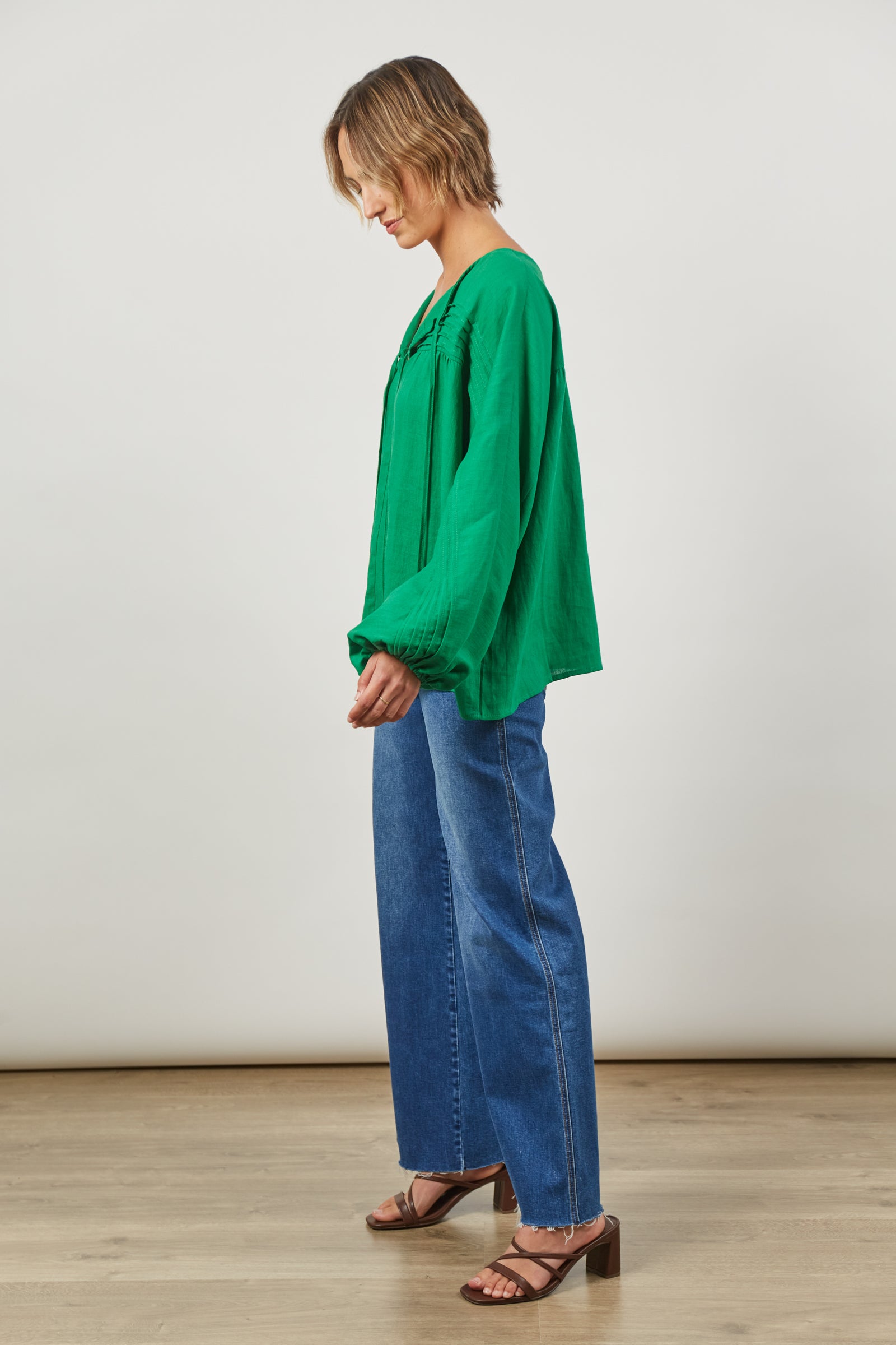 Panorama Tuck Blouse - Meadow