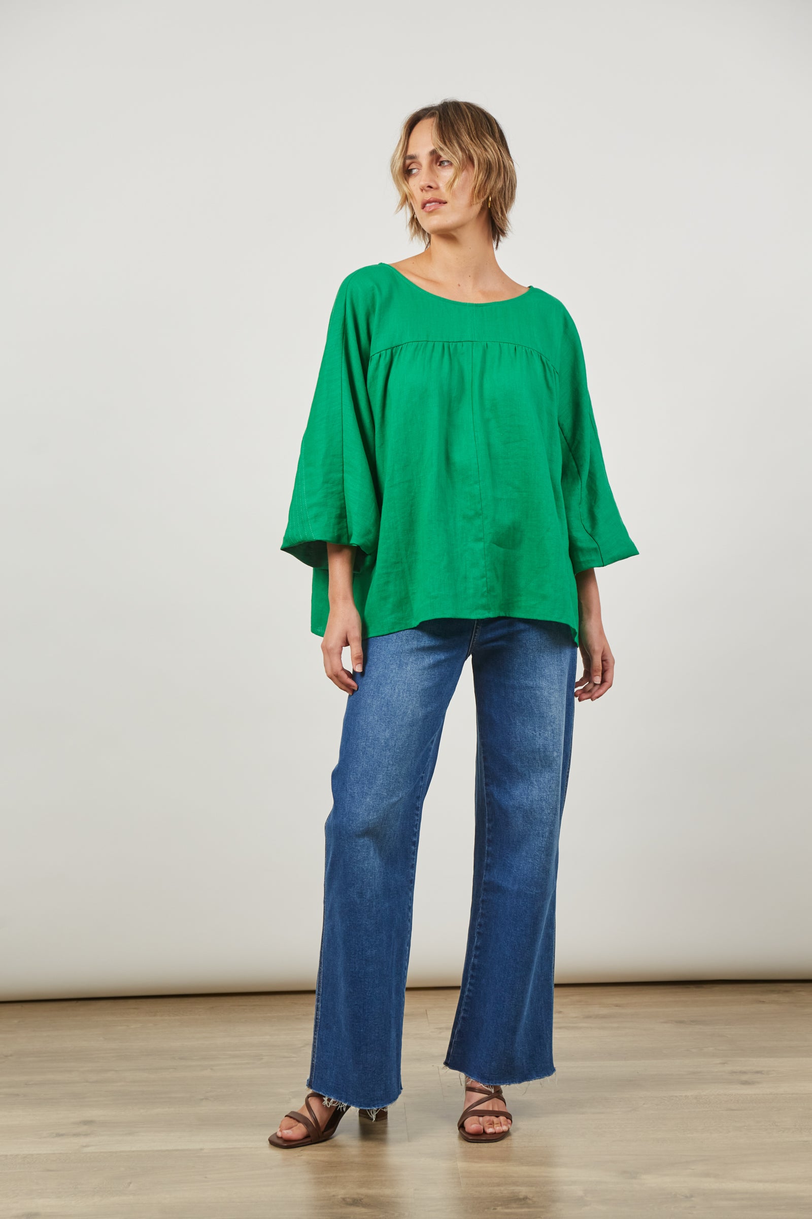 Panorama Tuck Blouse - Meadow