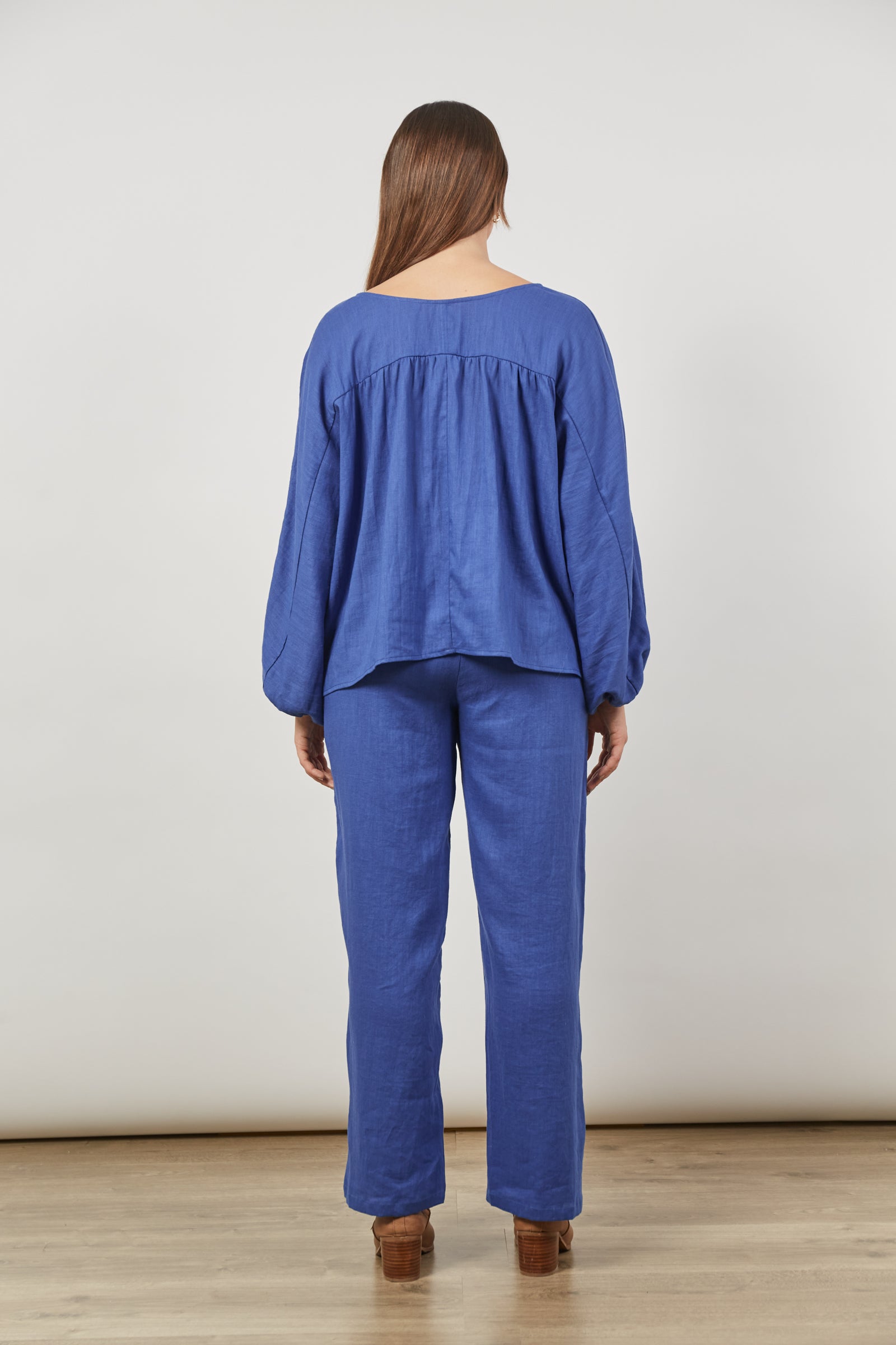 Panorama Tuck Blouse - Azure
