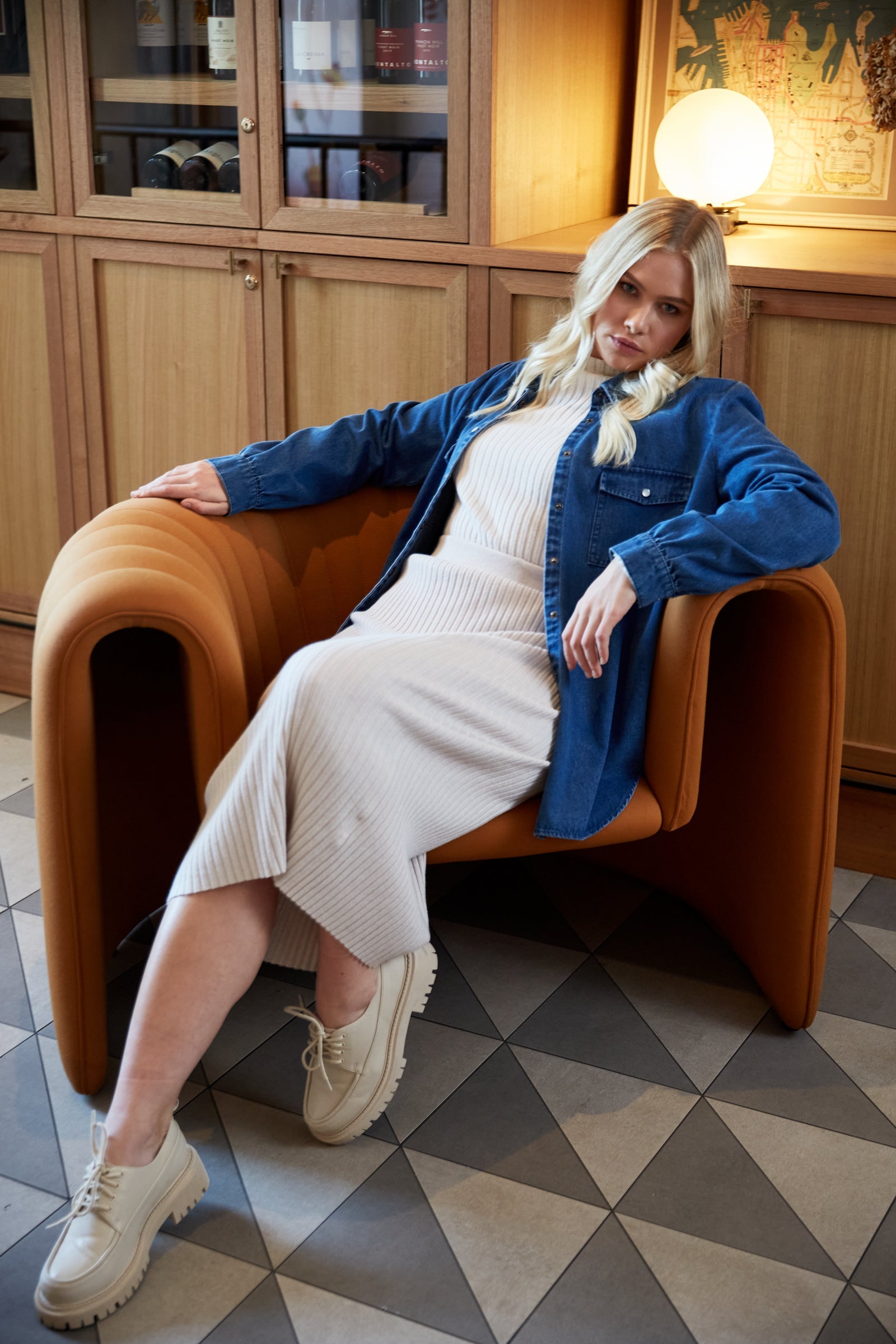 Skyline Knit Skirt - Creme - Isle of Mine Clothing - Knit Skirt Maxi