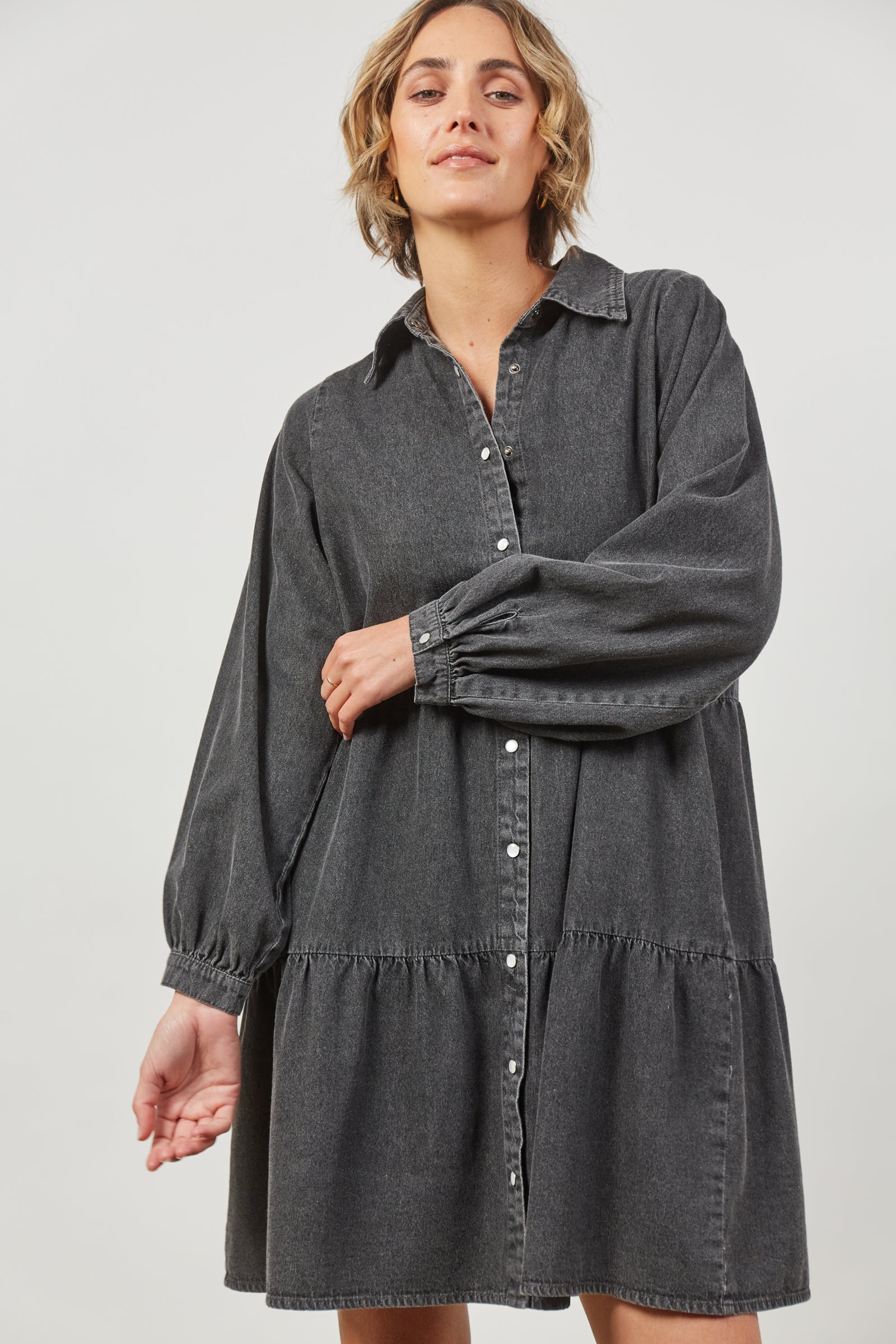 Urban Dress - Ash - Isle of Mine Clothing - Shirt Dress Mid