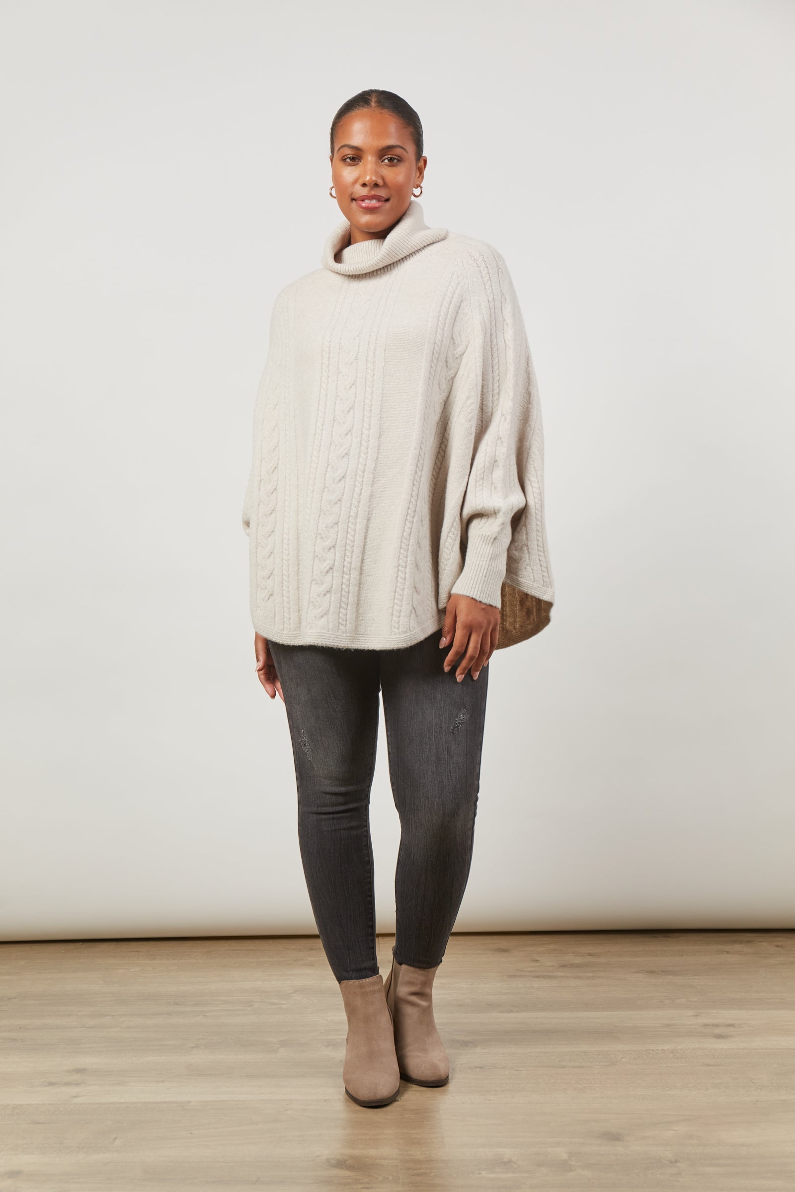 Renew Poncho - Creme - Isle of Mine Clothing - Knit Poncho One Size