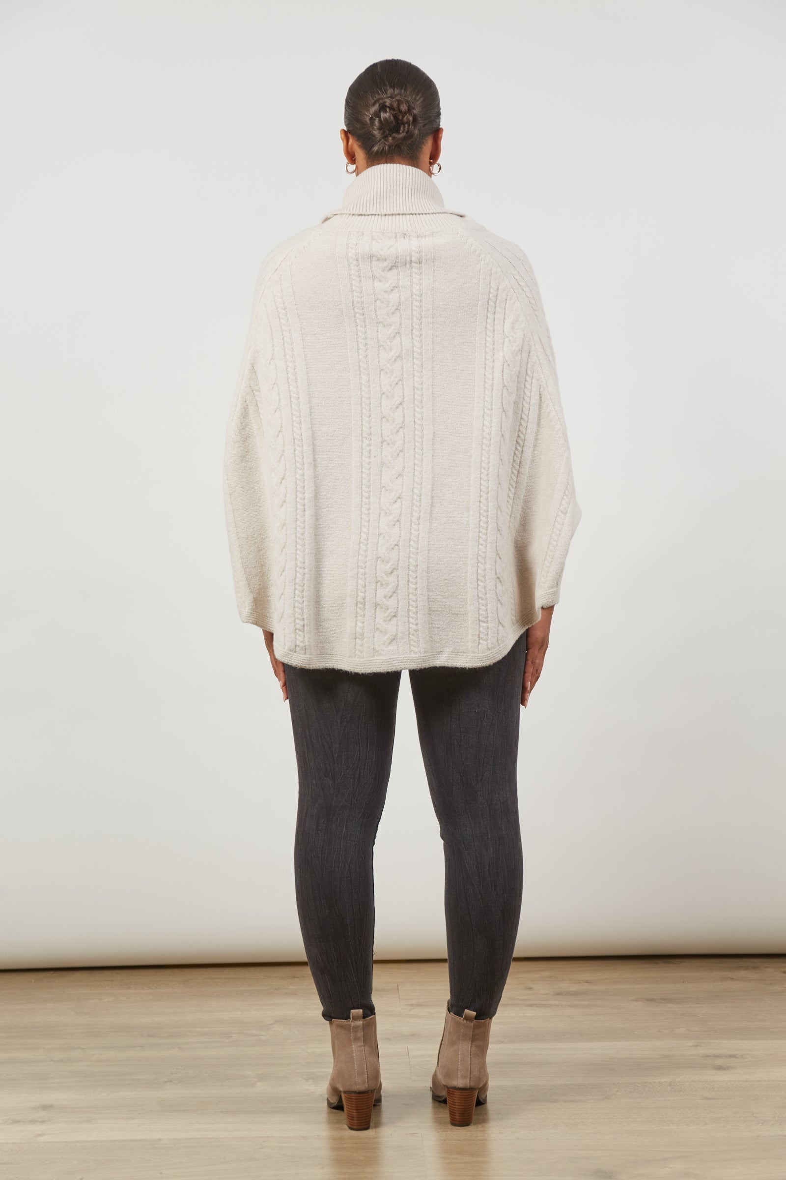Renew Poncho - Creme - Isle of Mine Clothing - Knit Poncho One Size