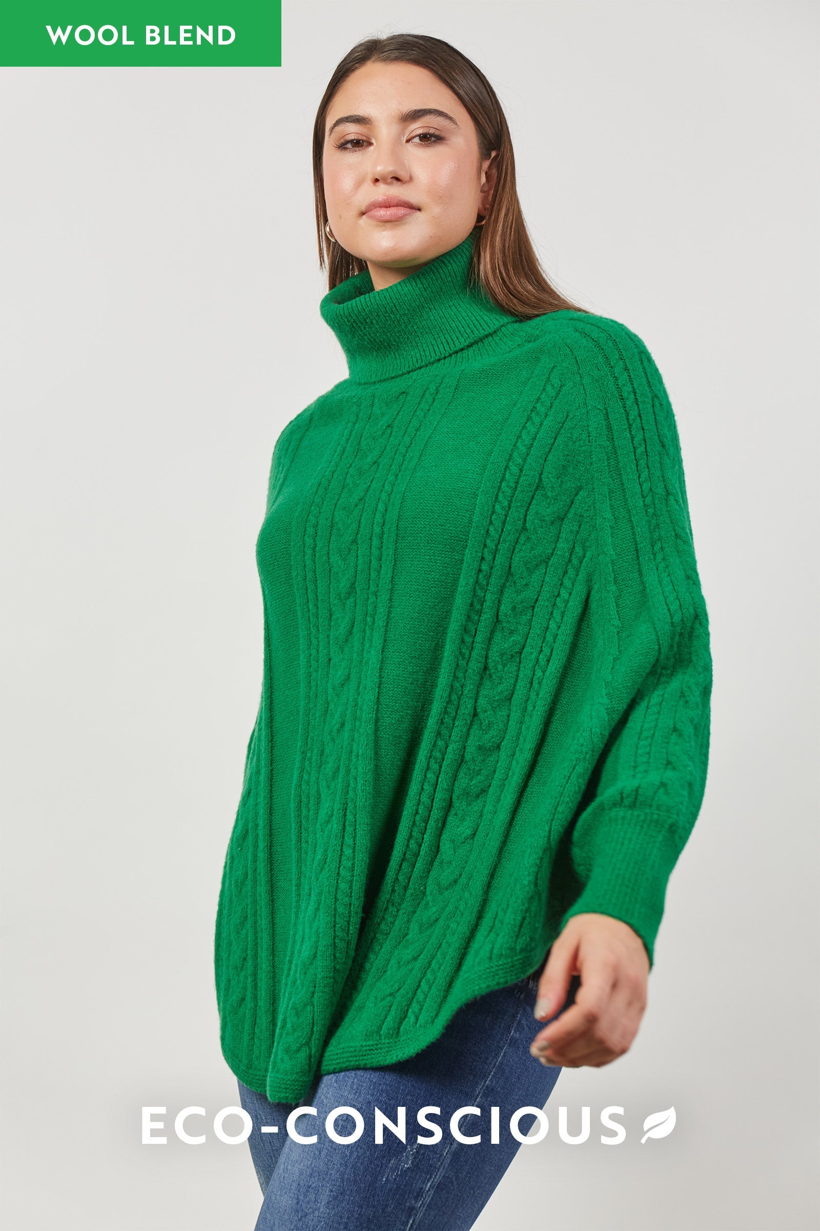 Renew Poncho - Meadow - Isle of Mine Clothing - Knit Poncho One Size