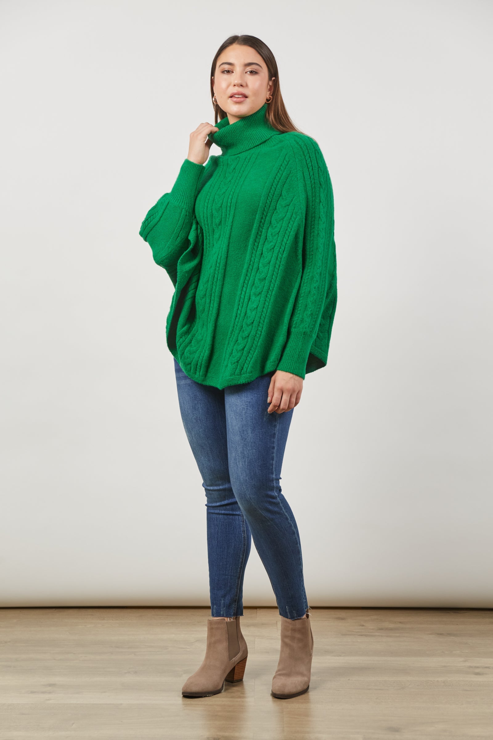Renew Poncho - Meadow - Isle of Mine Clothing - Knit Poncho One Size