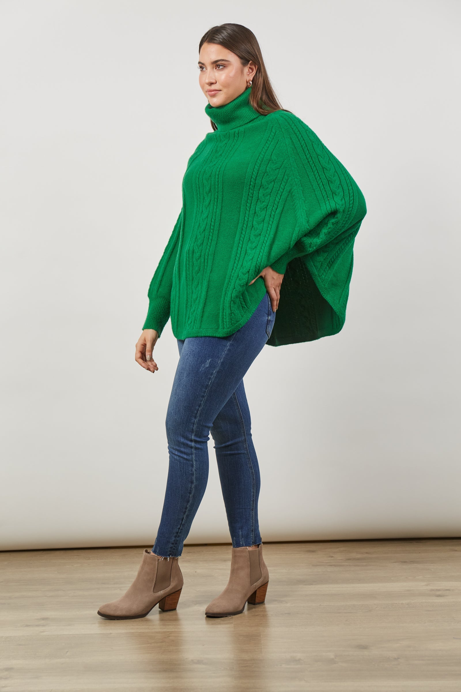 Renew Poncho - Meadow - Isle of Mine Clothing - Knit Poncho One Size