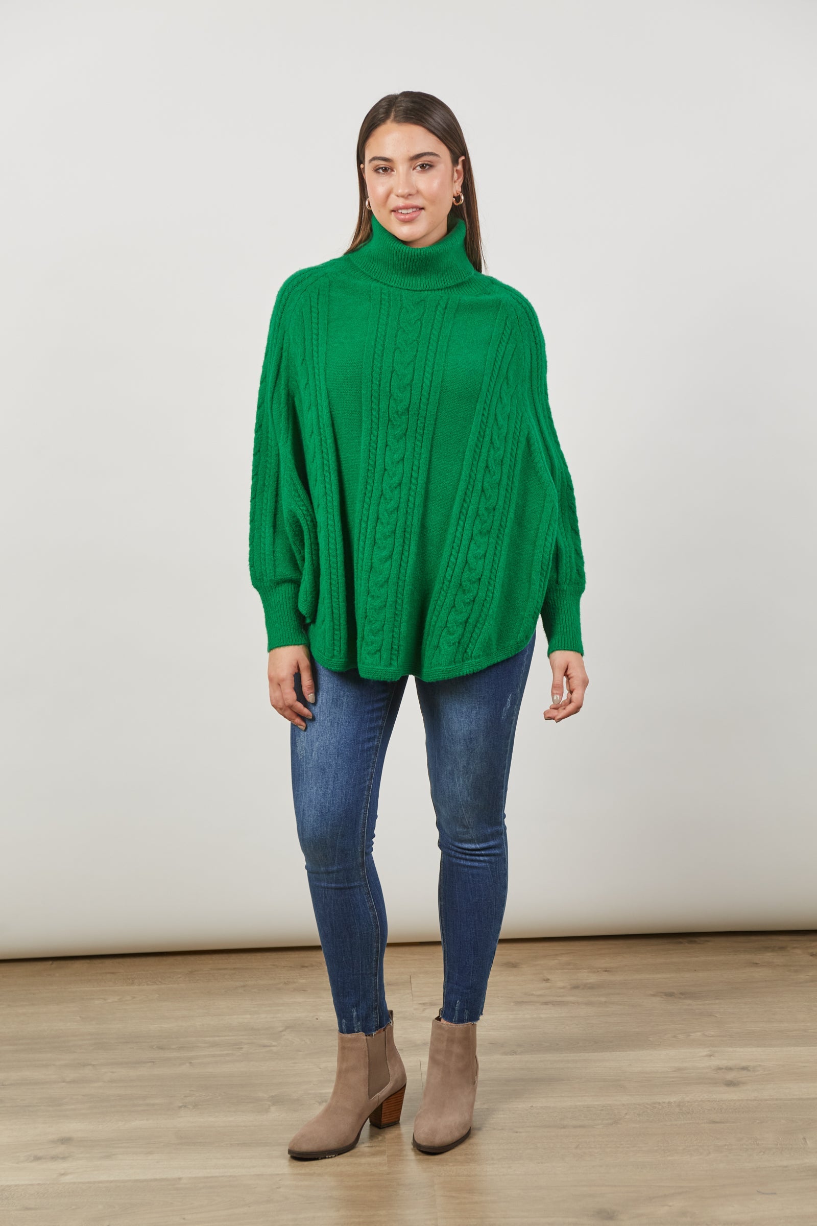 Renew Poncho - Meadow - Isle of Mine Clothing - Knit Poncho One Size