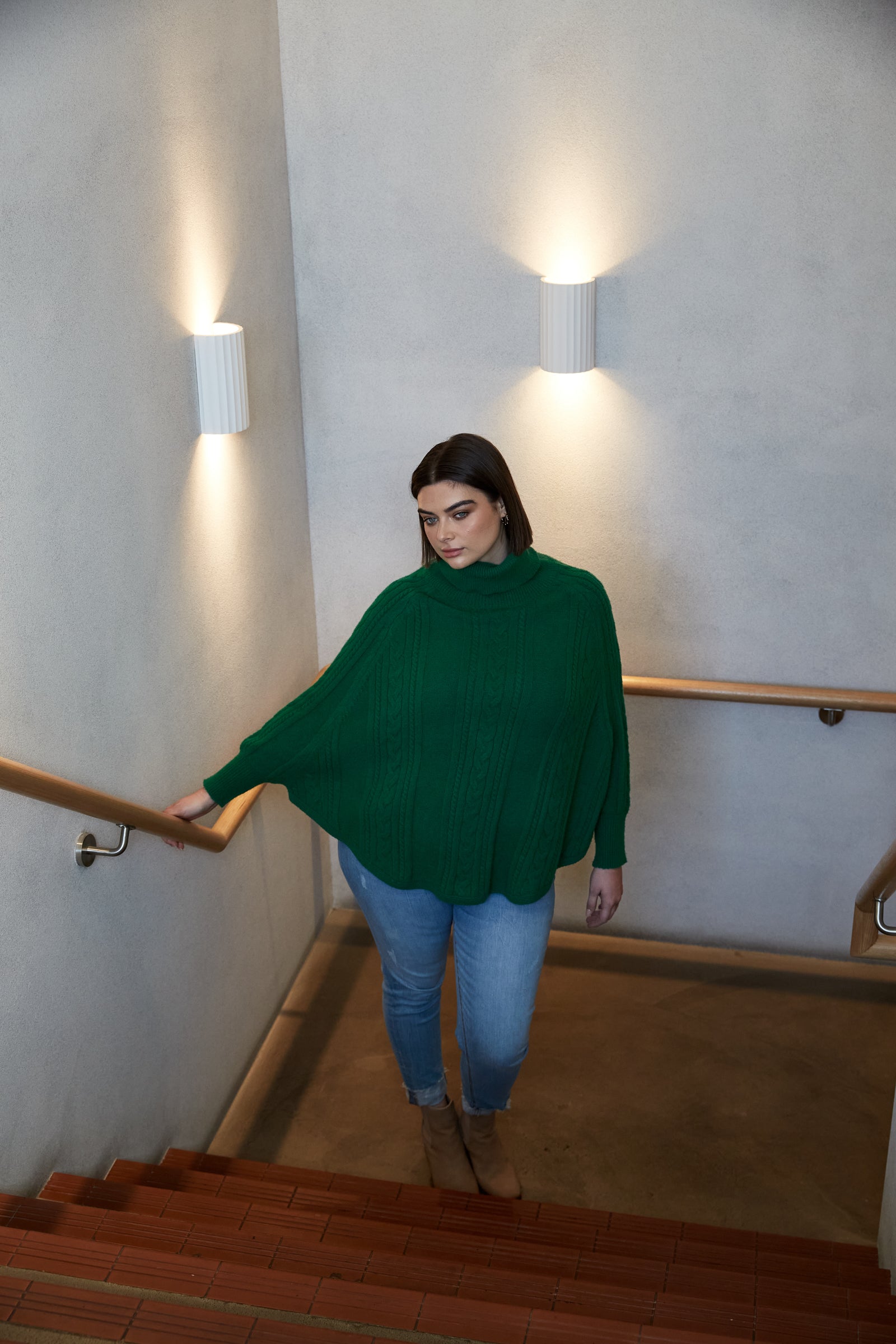 Renew Poncho - Meadow - Isle of Mine Clothing - Knit Poncho One Size