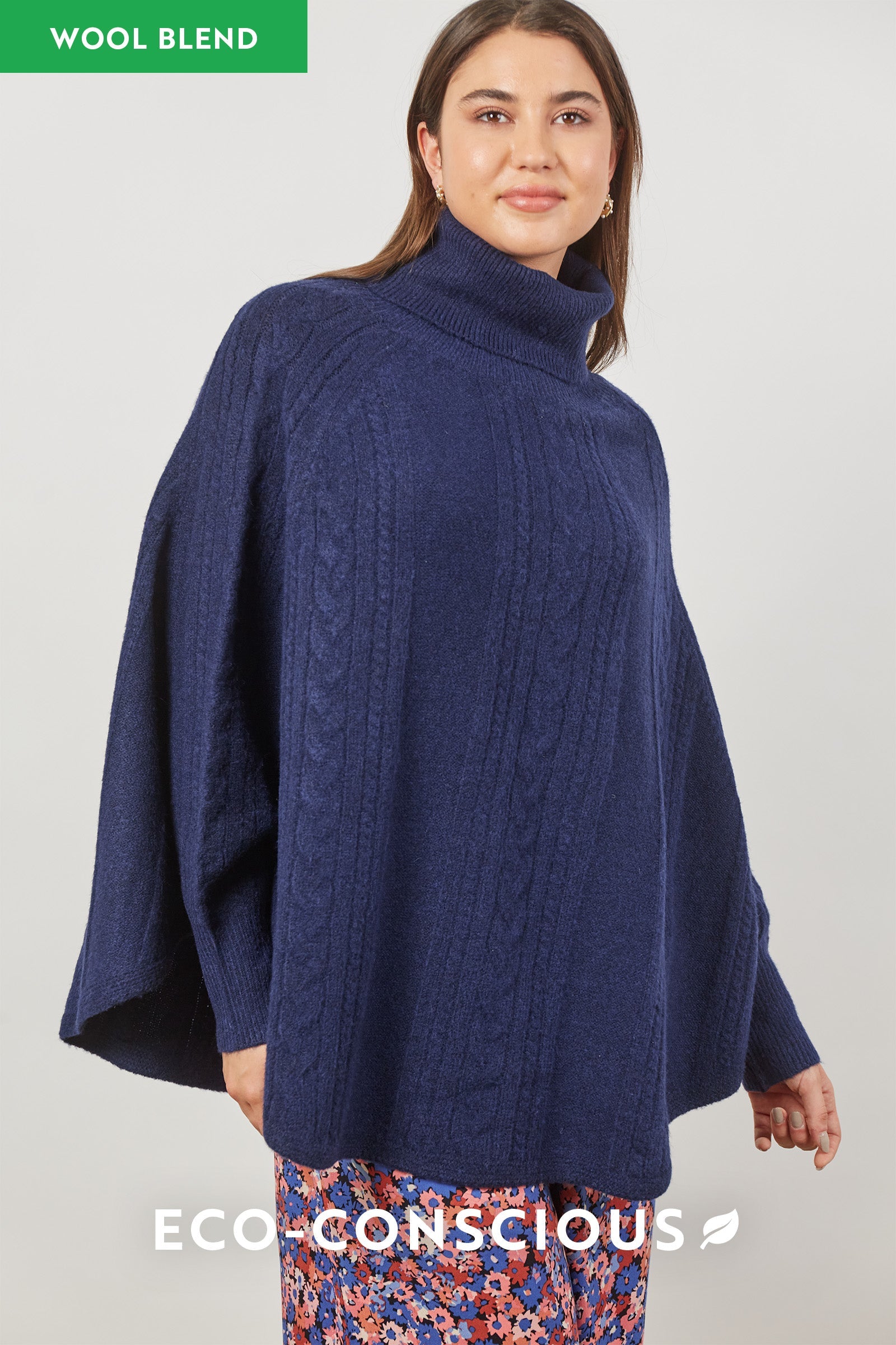 Renew Poncho - Twilight - Isle of Mine Clothing - Knit Poncho One Size