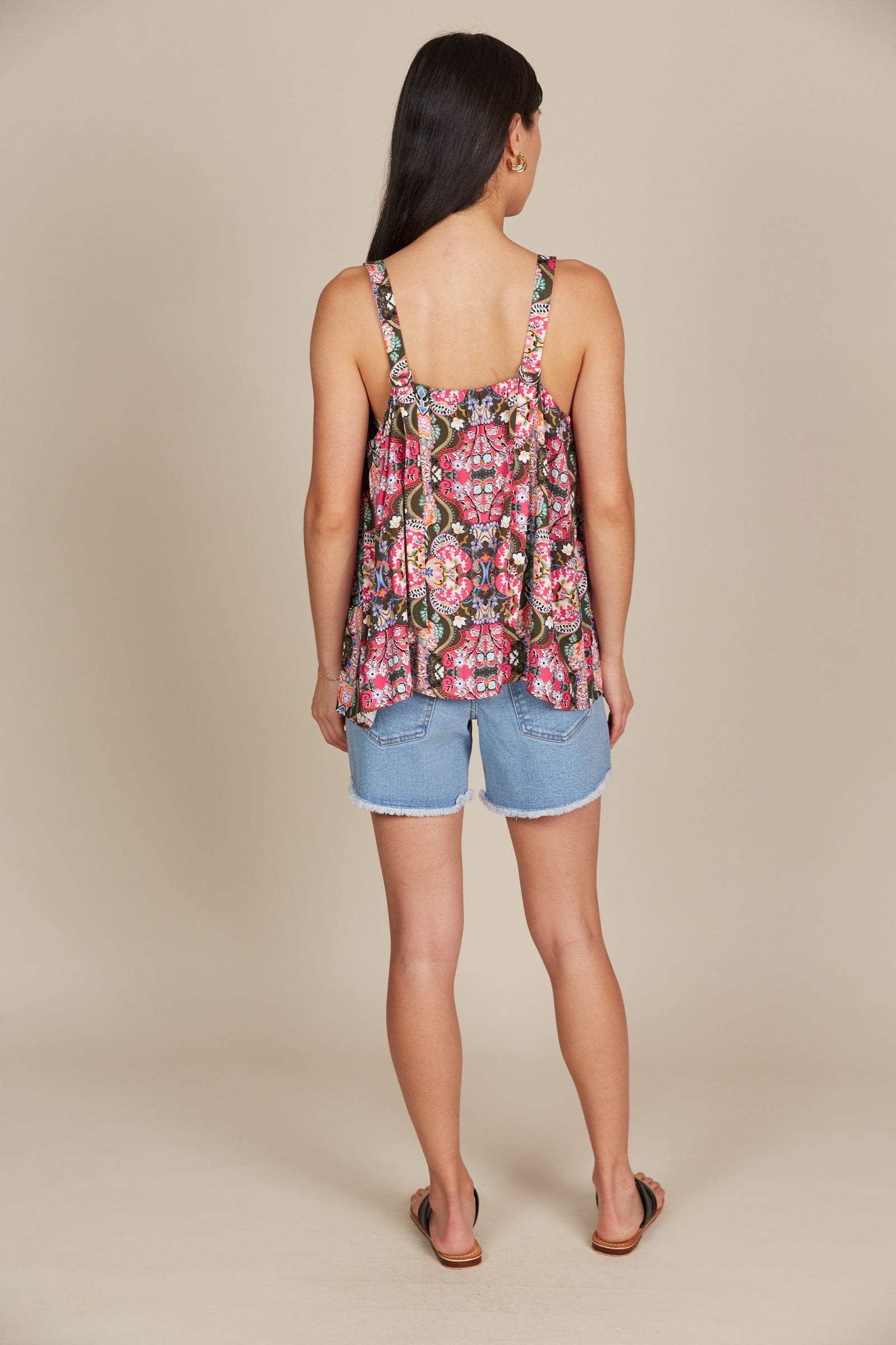 Esme Tank - Olive Fleuron