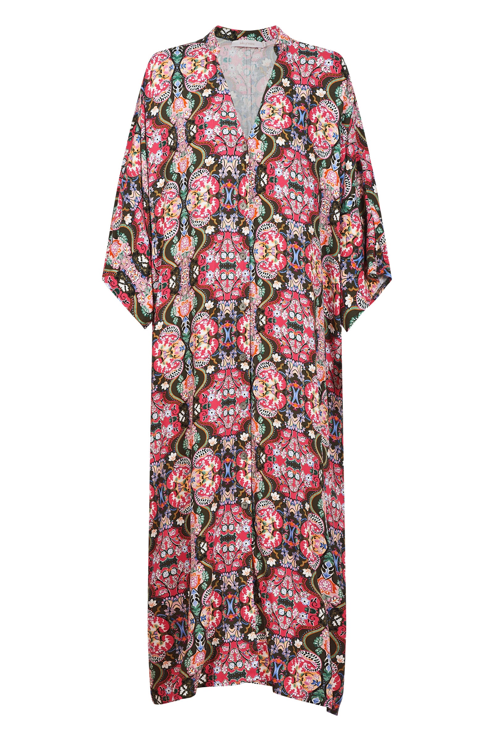 Esme Relaxed Dress - Olive Fleuron
