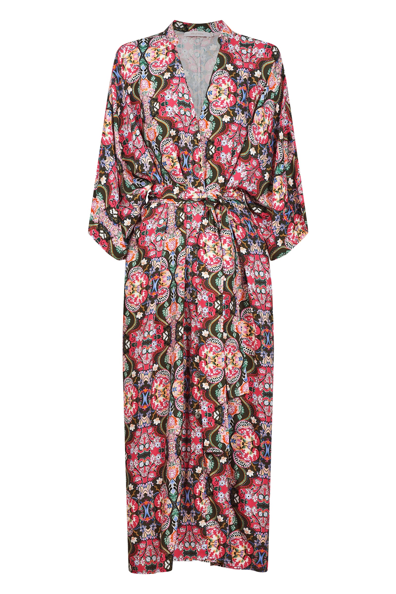 Esme Relaxed Dress - Olive Fleuron