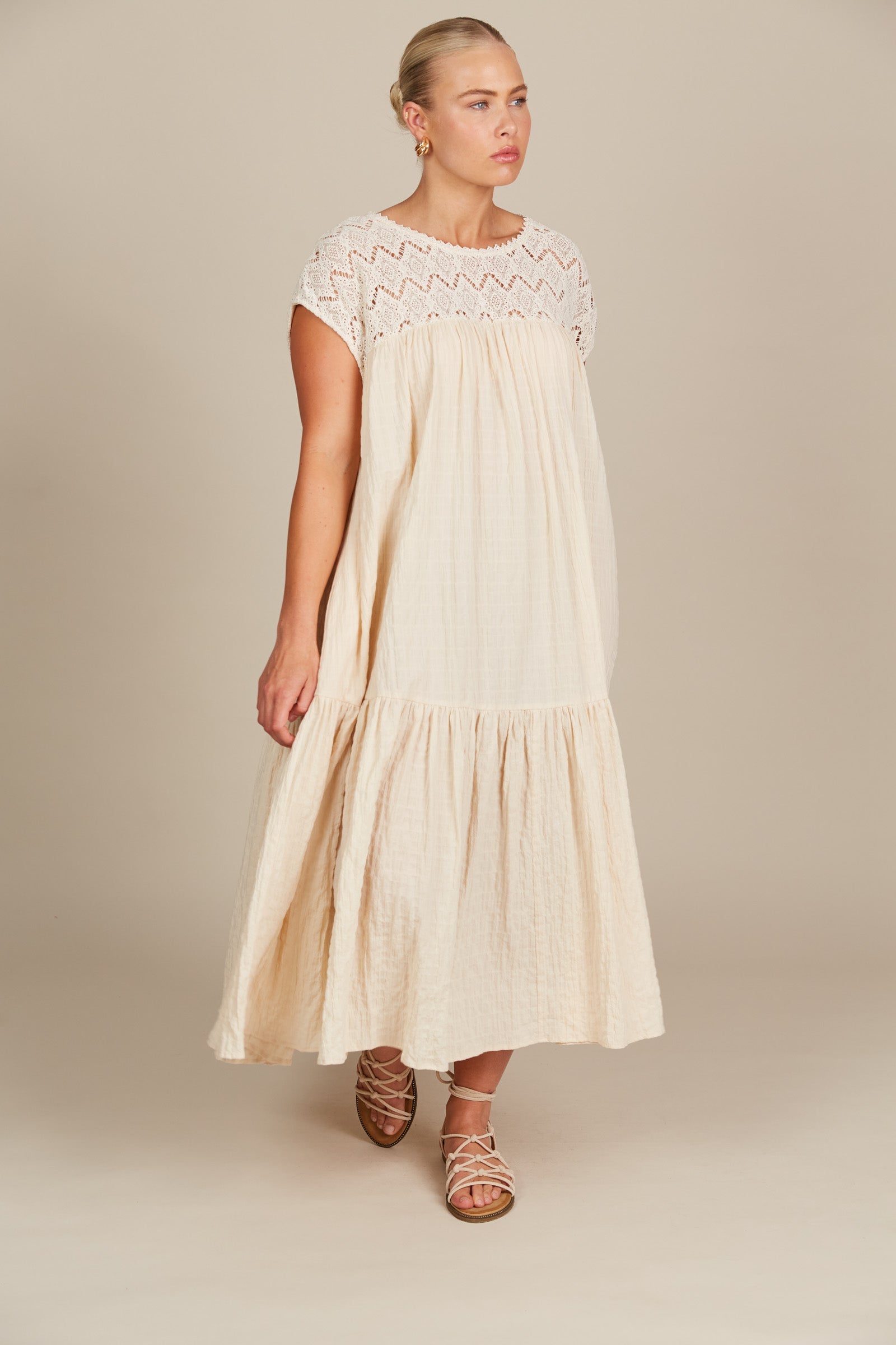 Fleur Relaxed Dress - Canvas - Isle of Mine Clothing - Dress Maxi One Size