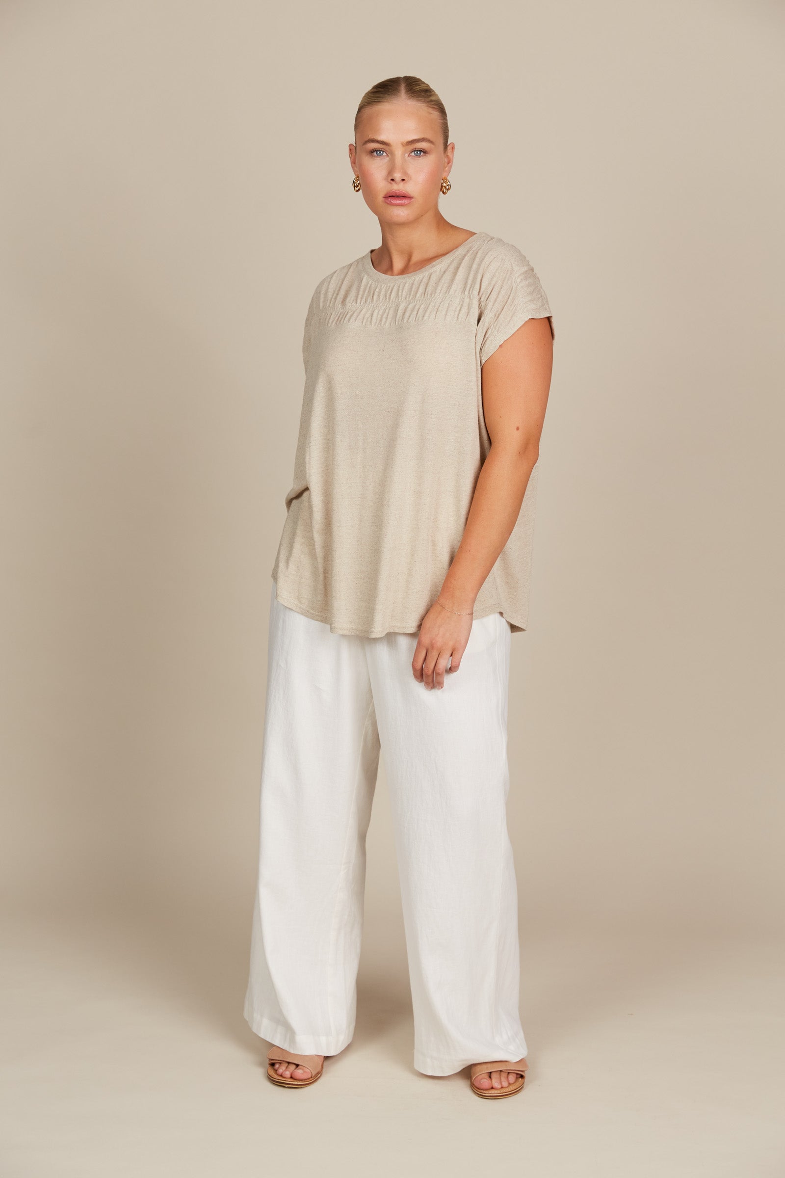 Sabine TShirt - Canvas - Isle of Mine Clothing - Top Tshirt S/S Linen
