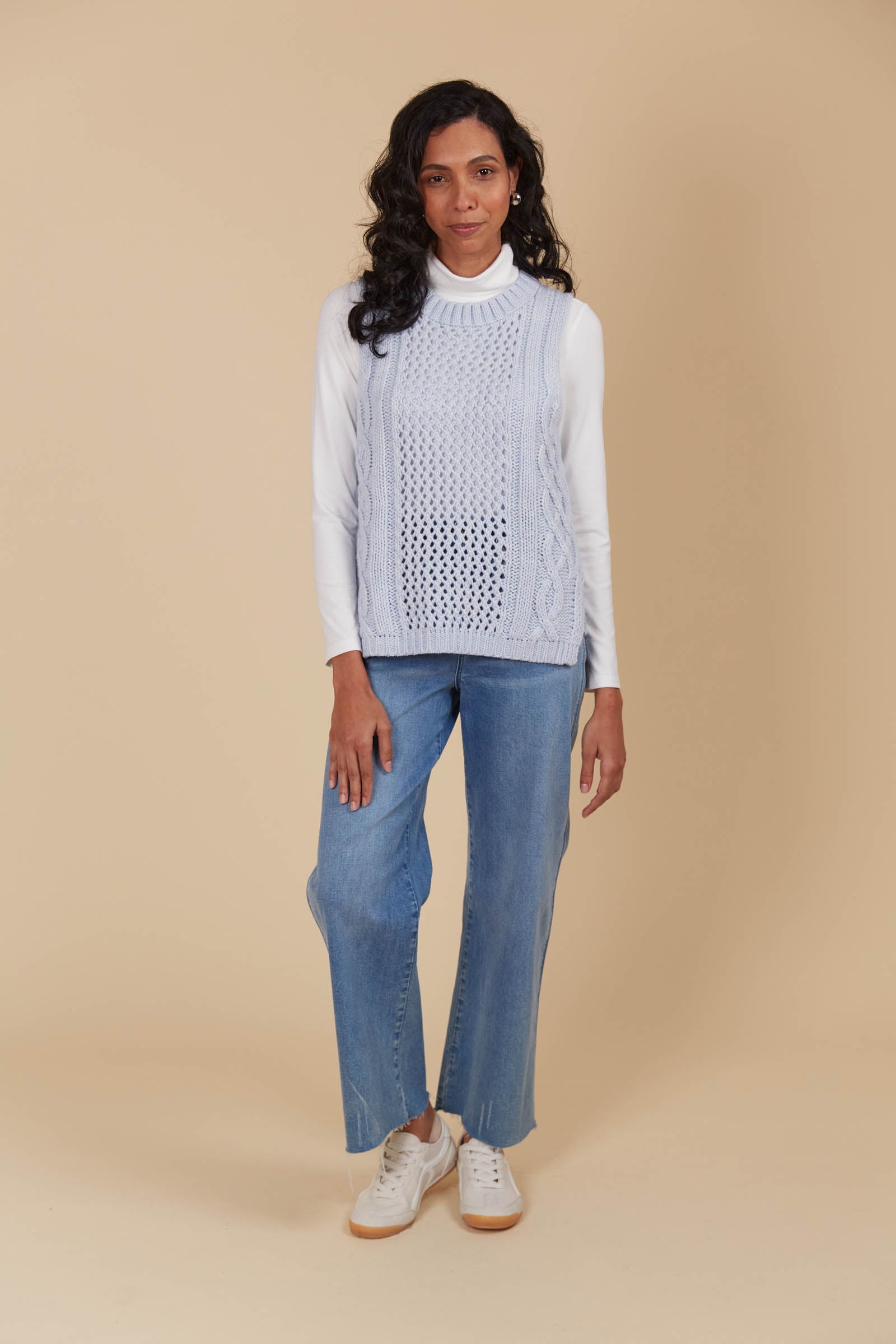 Luna Knit Vest - Sky