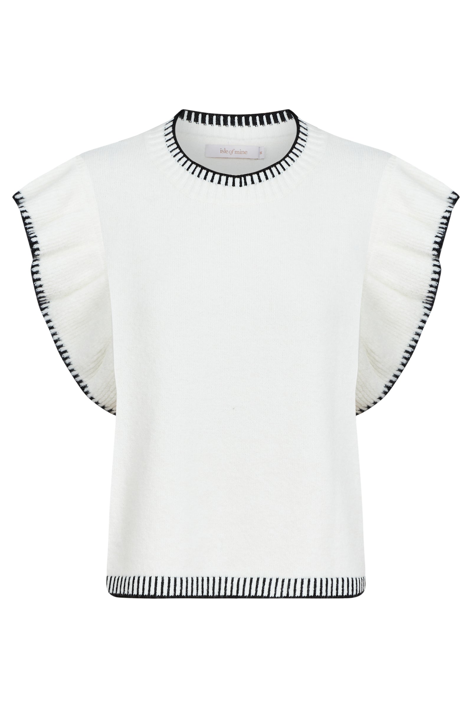 Athena Frill Knit Top - Ivory