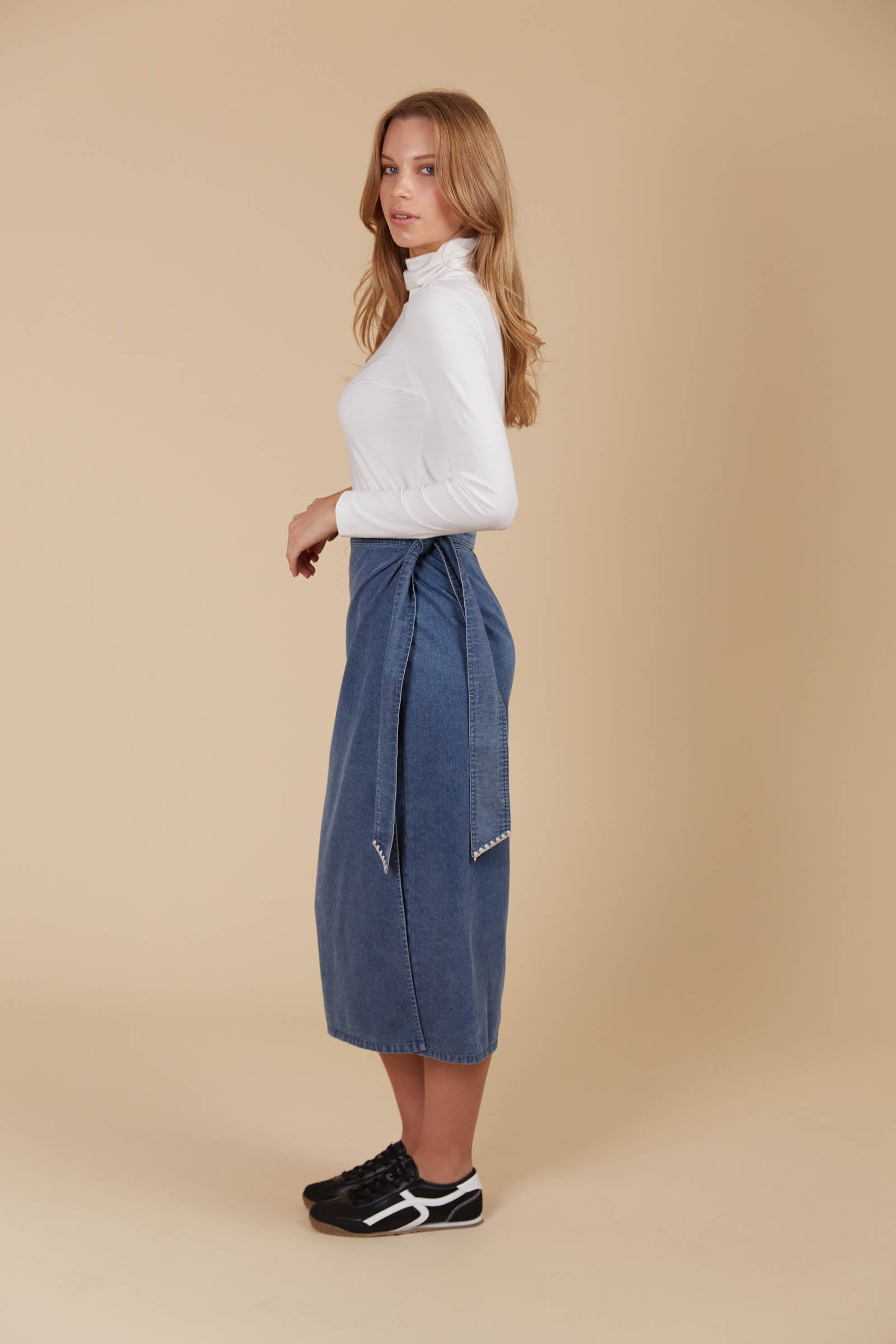 Freya Wrap Skirt - Denim