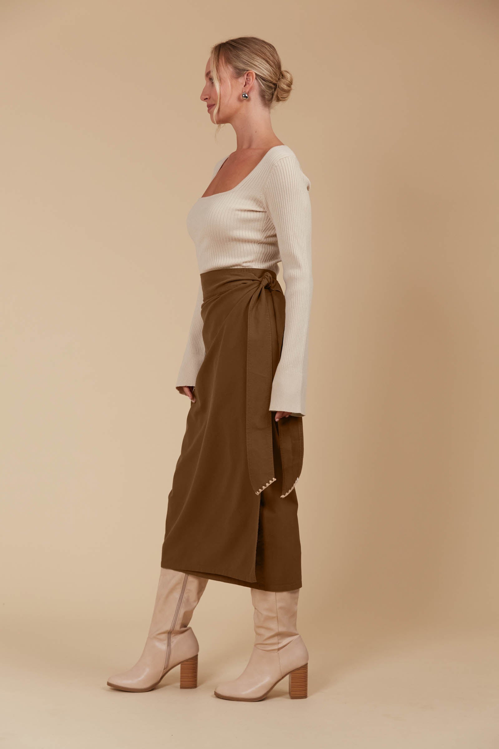 Freya Wrap Skirt - Toffee