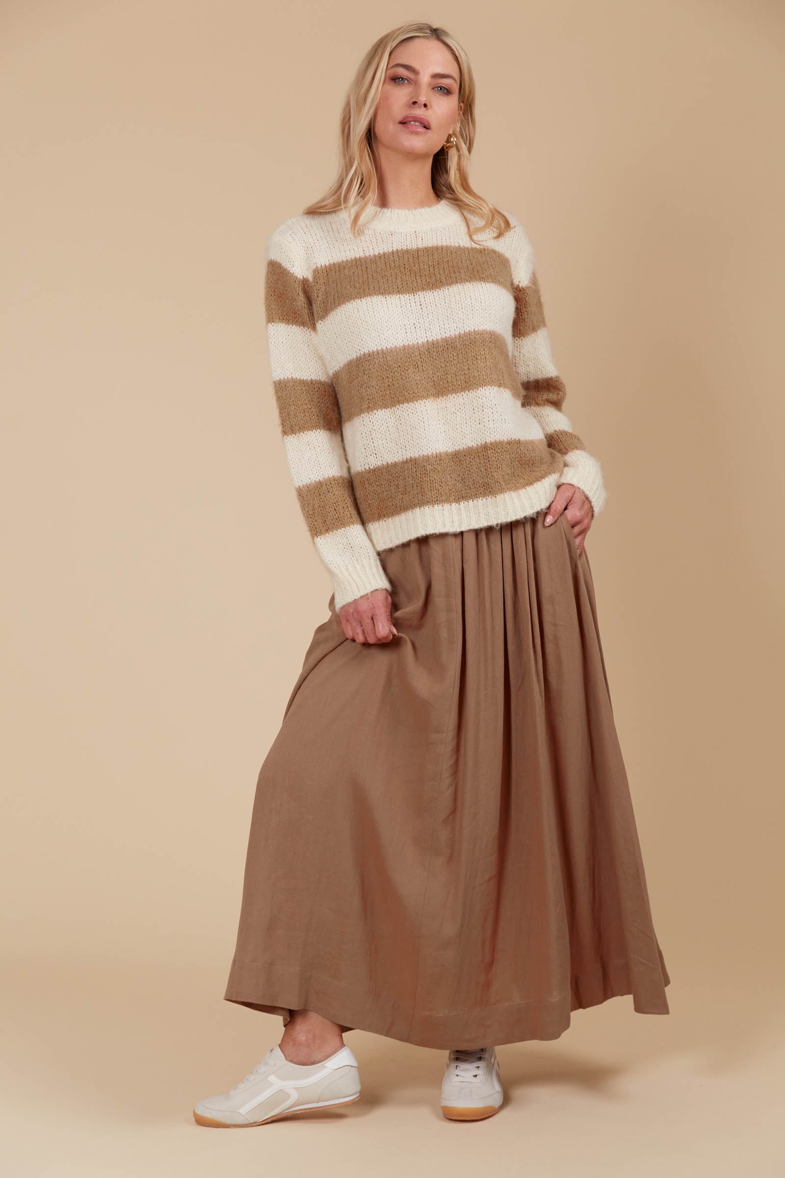 Pallas Stripe Jumper - Toffee