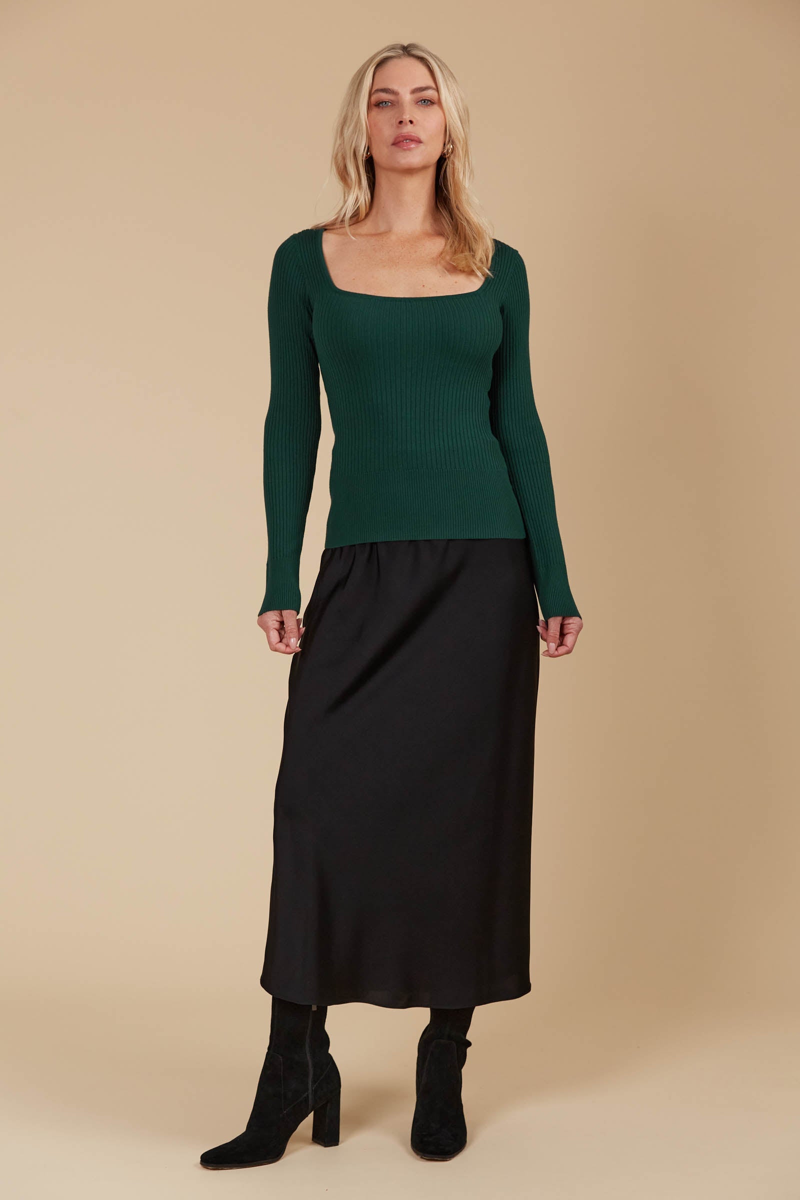 Juno Square Neck Top - Pine