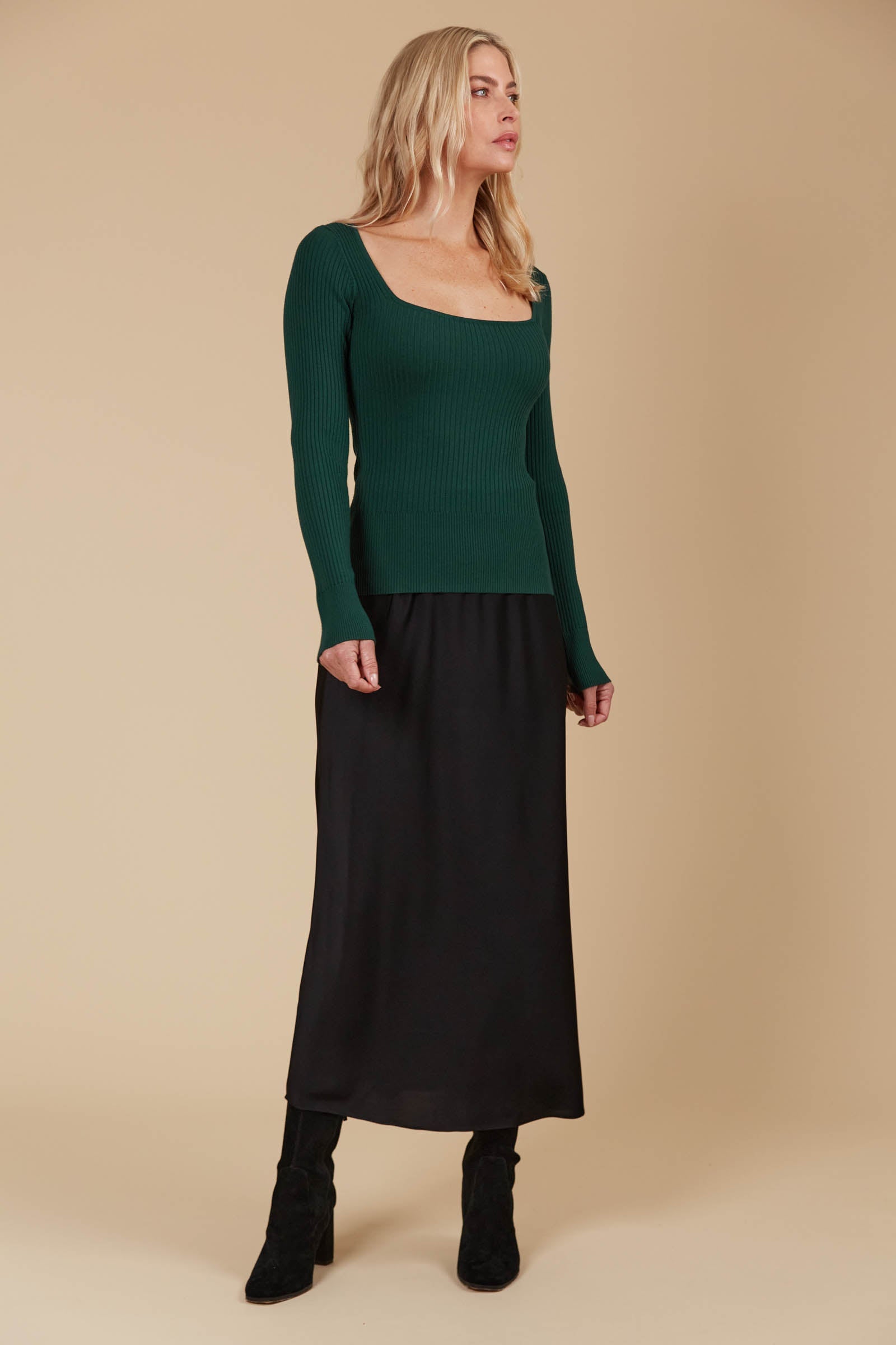 Juno Square Neck Top - Pine