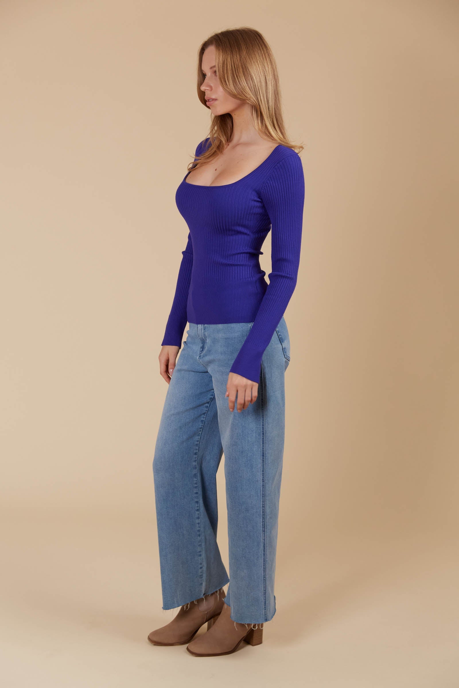 Juno Square Neck Top - Violet