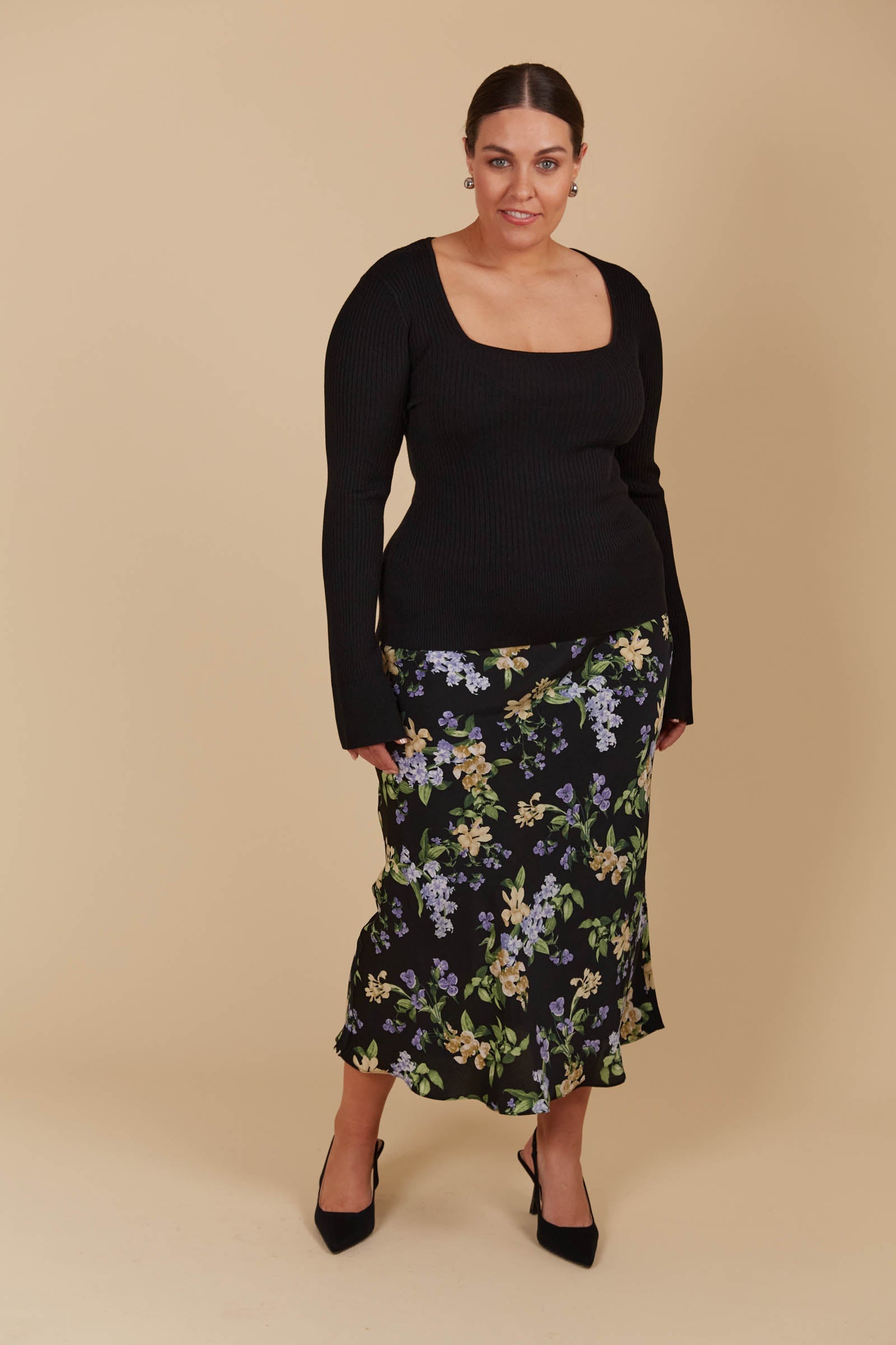 Juno Square Neck Top - Onyx