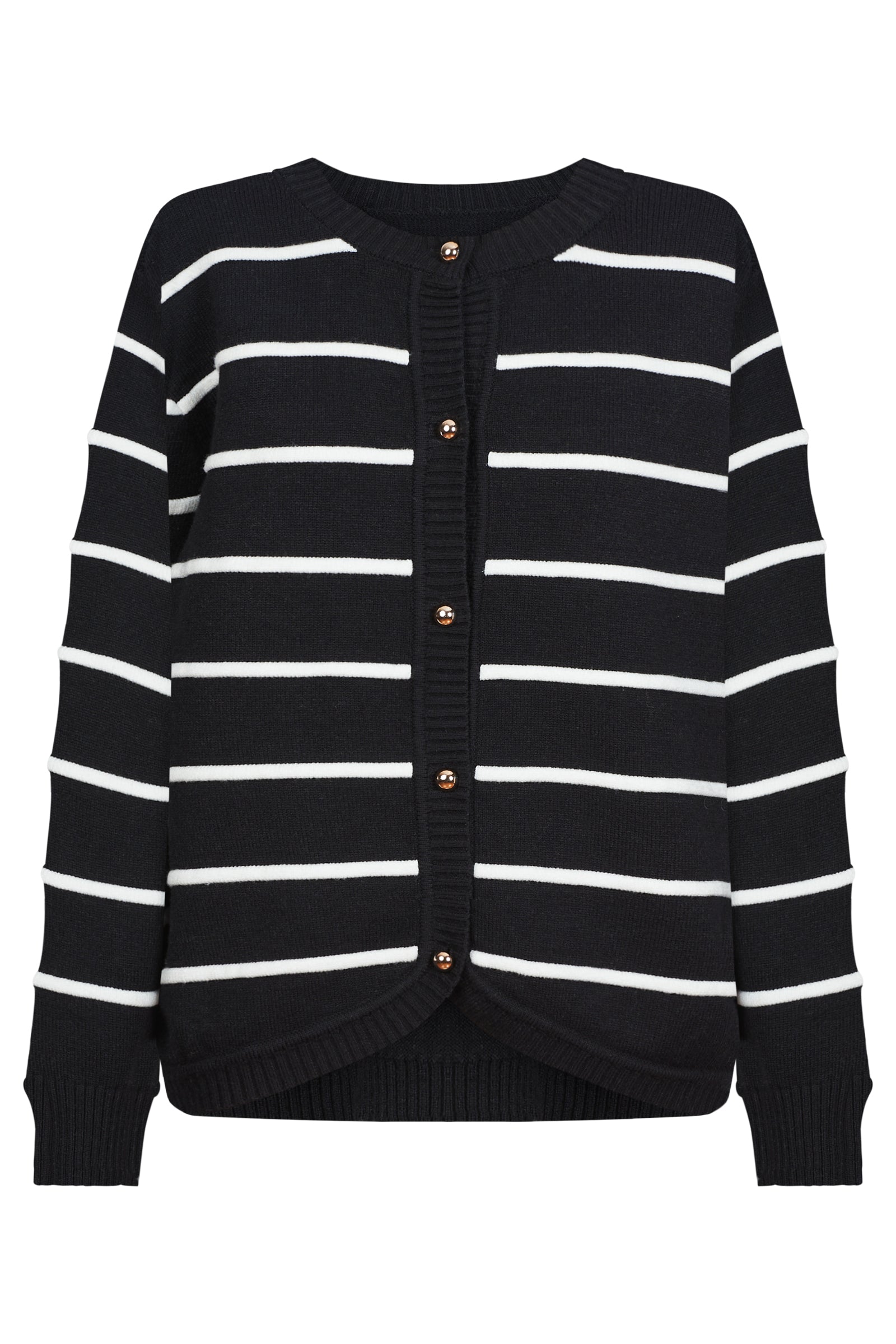 Juno Stripe Jumper/Cardigan - Onyx