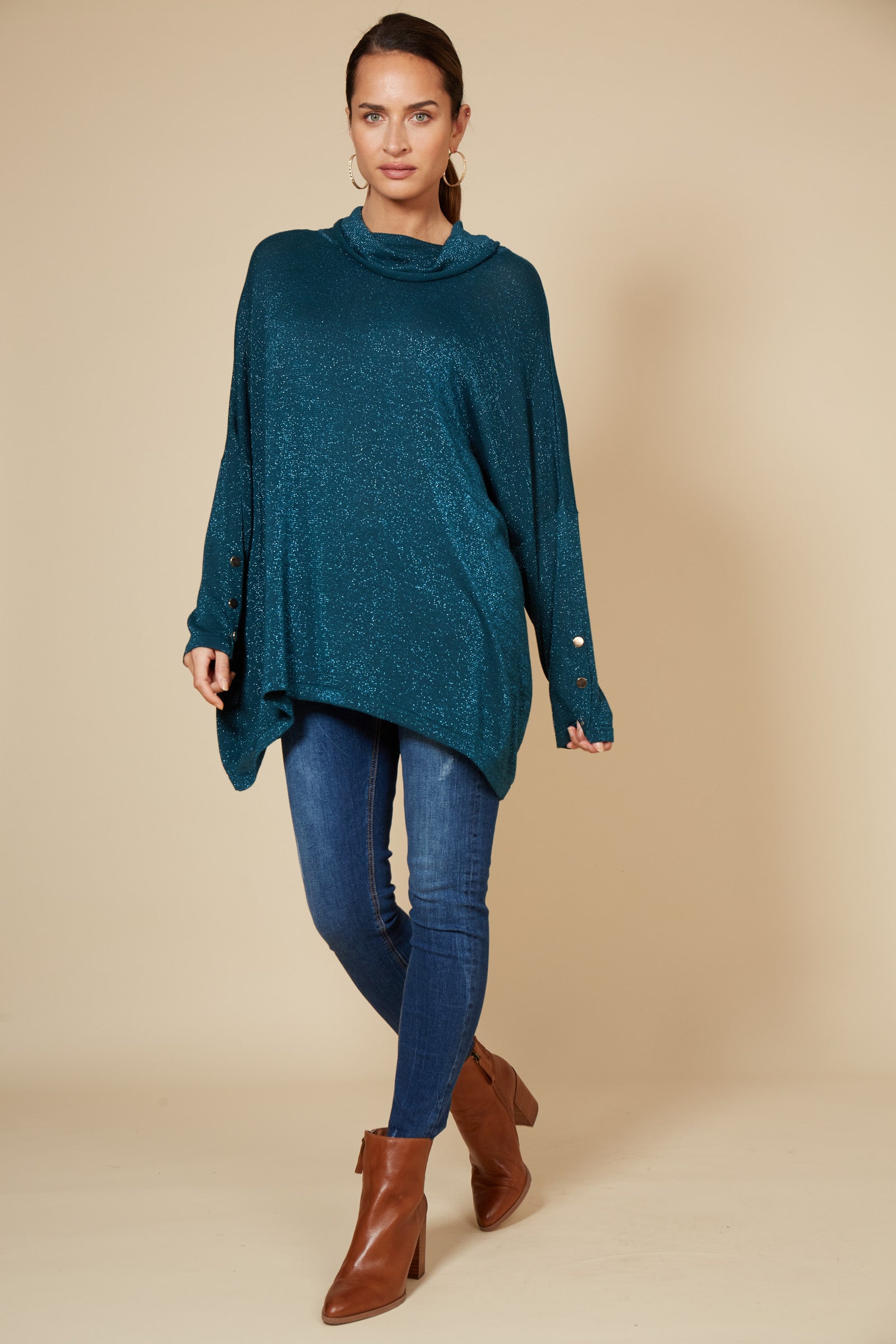 Tyra Roll Knit - Teal