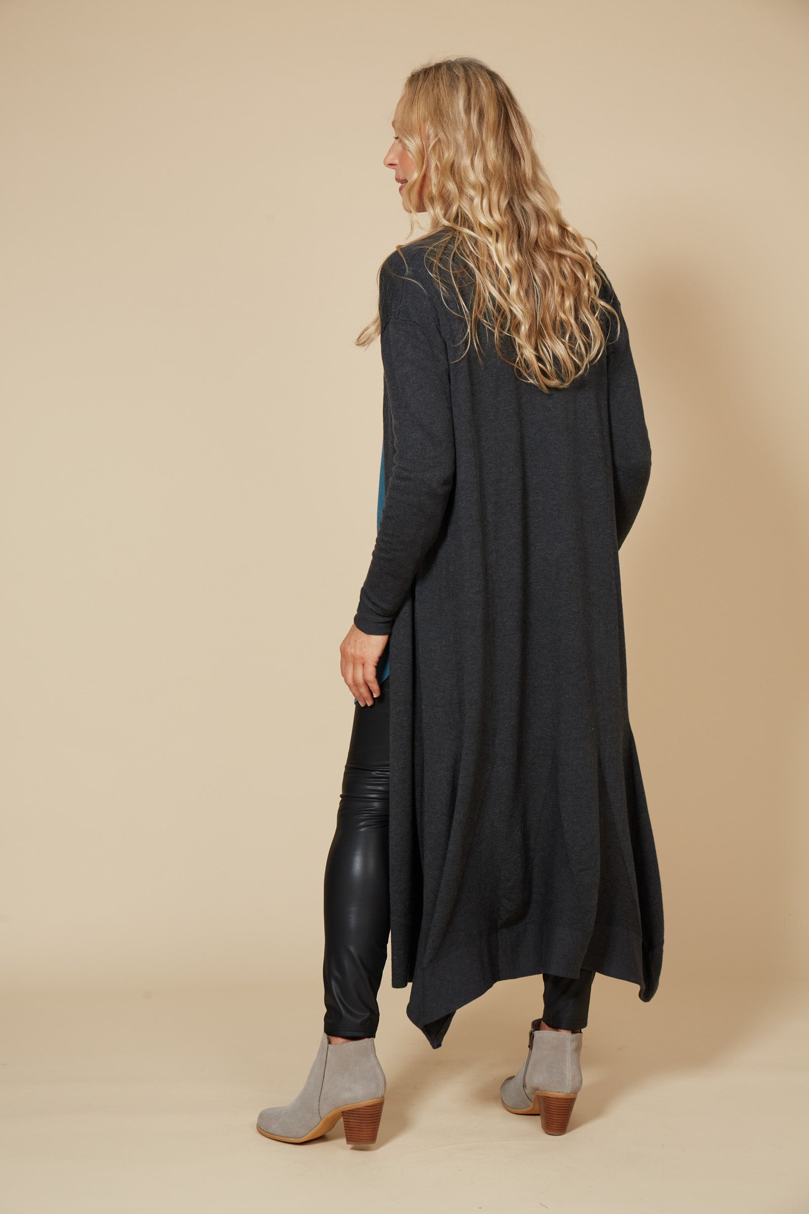 Cleo Longline Cardigan - Fossil
