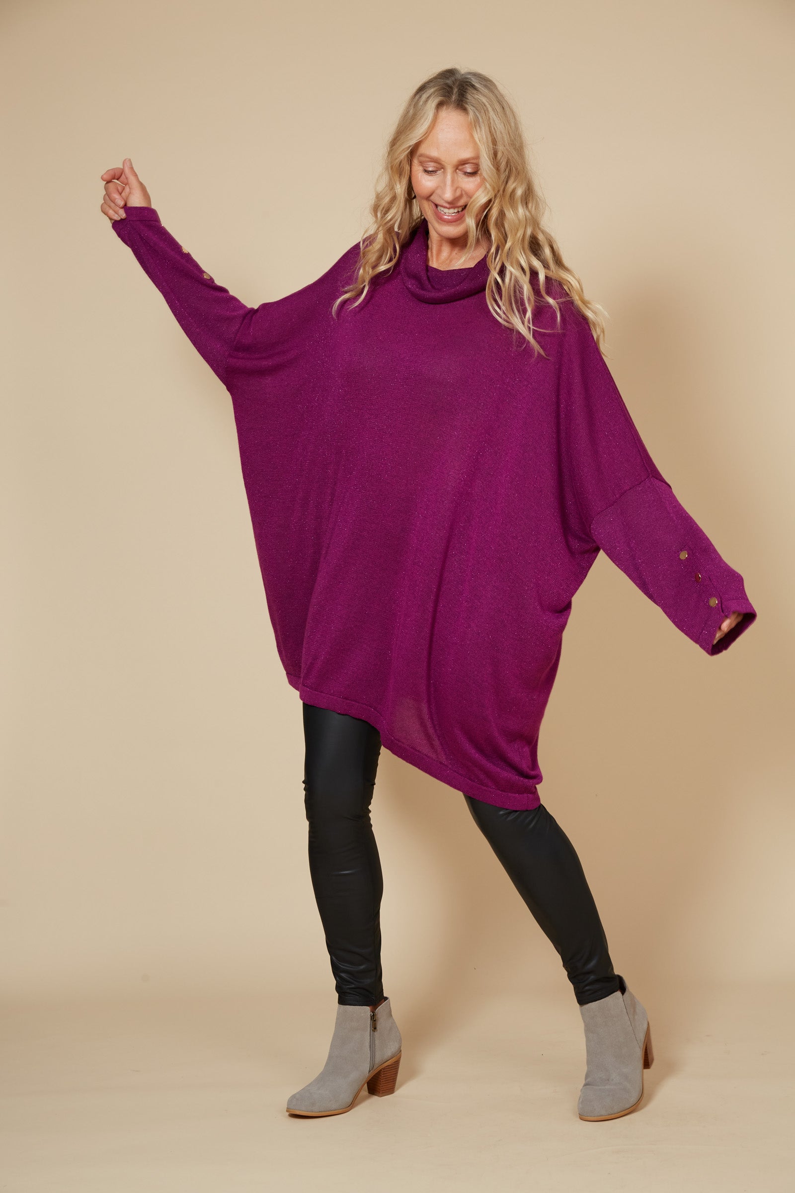 Tyra Roll Knit - Mulberry