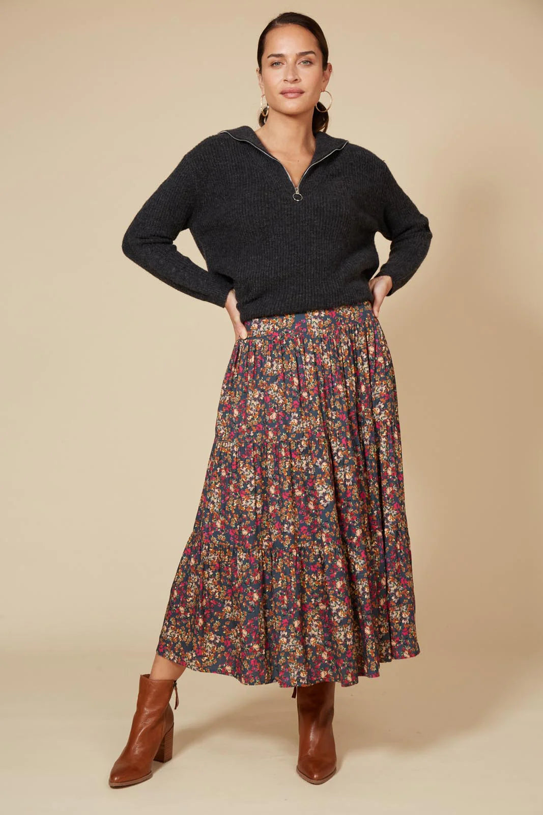 Milli Skirt - Black Ditsy