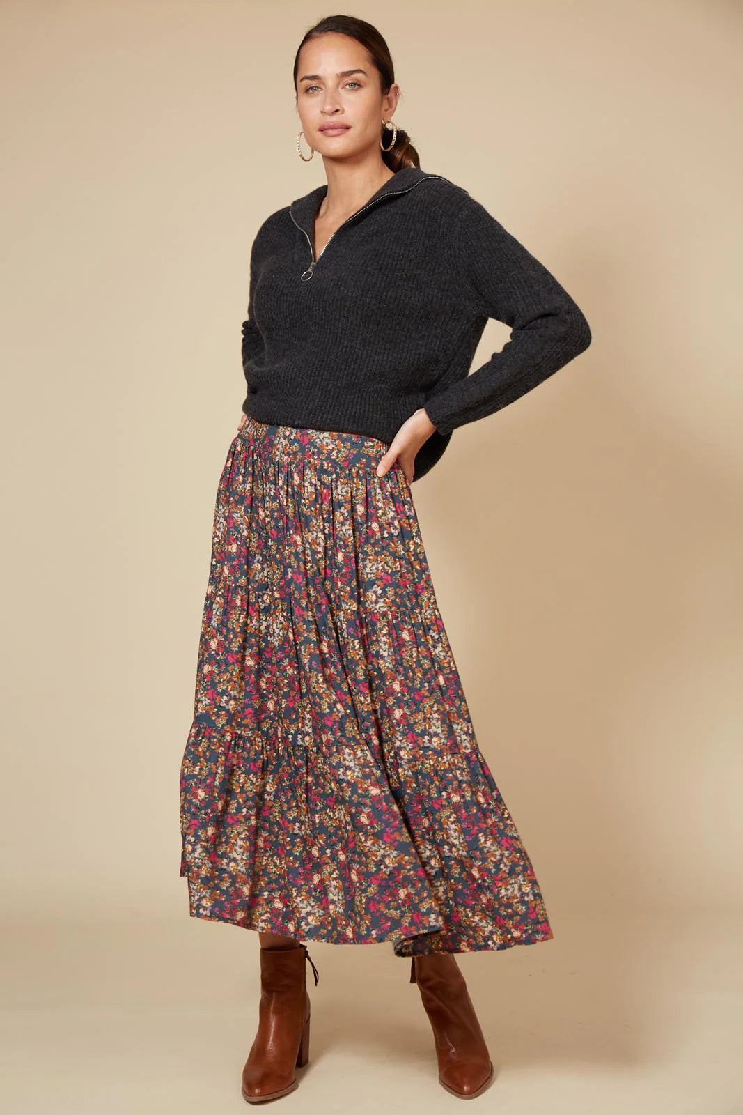 Milli Skirt - Black Ditsy