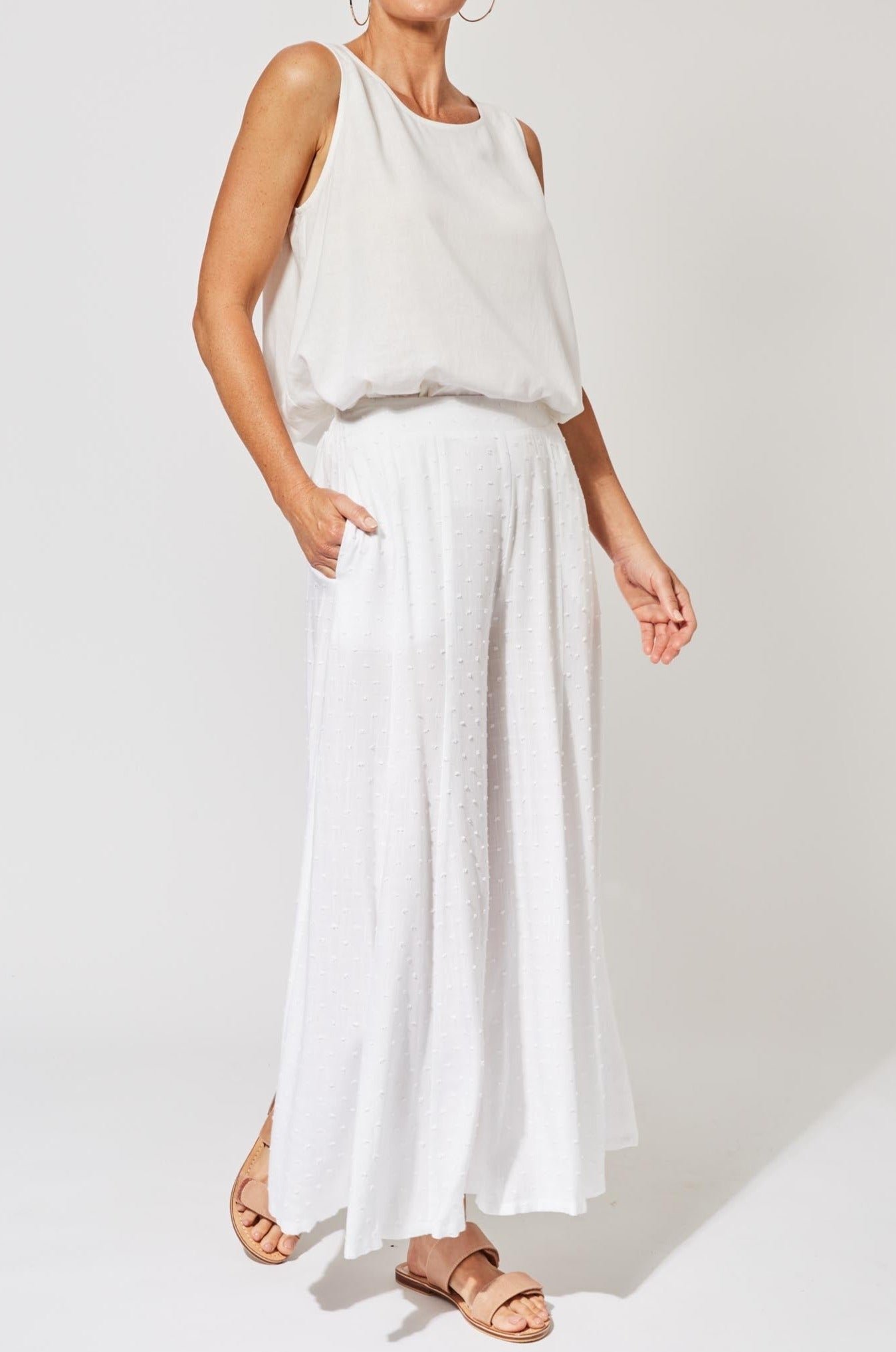 Zanzibar Crop Pant - Ecru - The Haven Co